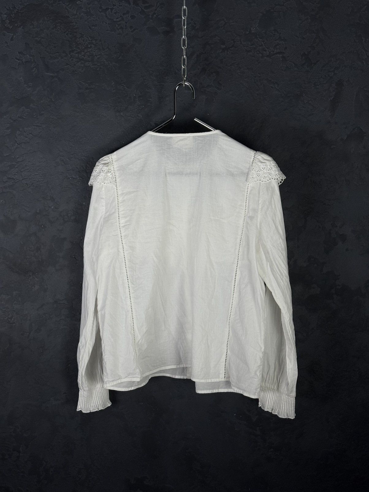 Sezane Womens SEZANE White Cotton Button Shirt Blouse Long Sleeve Size XS / US 0-2 / IT 36-38 - 6 Thumbnail