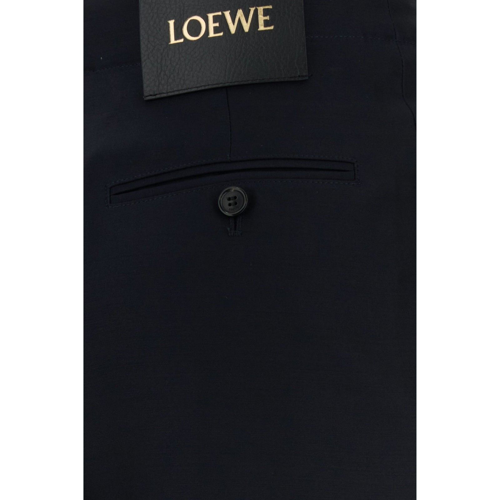 Loewe LOEWE Navy Blue Wool Blend Wide-Leg Pants New & Authentic (W Size 28" / US 6 / IT 42 - 3 Thumbnail