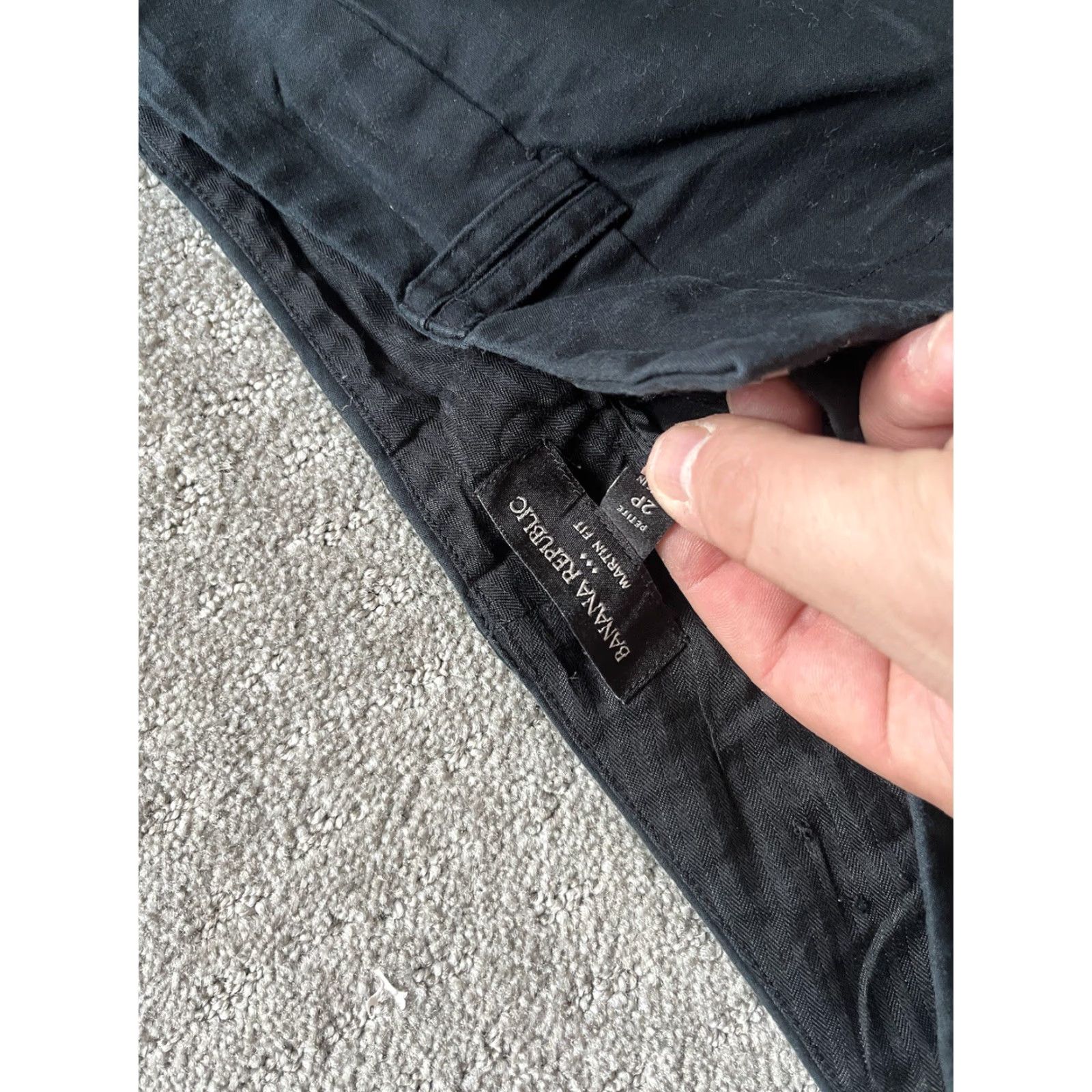Banana Republic Banana Republic Dress Pants Martin Fit Womens Petites 2P Black Cotton Navy Wool Blend 25in Inseam 2P Pants Mens/Gender not applicable Size 26" / US 2 / IT 38 - 5 Thumbnail