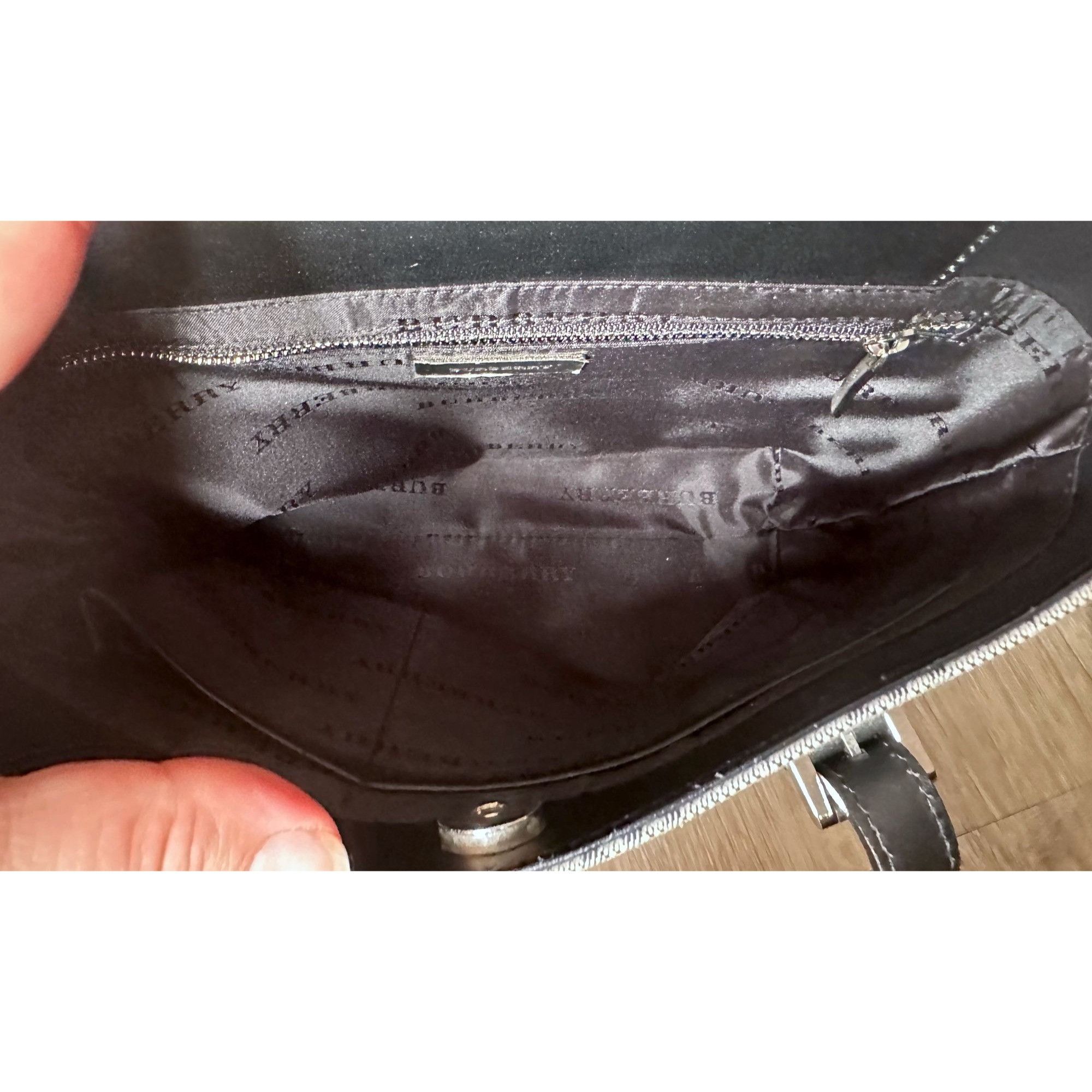 Burberry Burberry Gray Nova Check Satchel/ Tote with Black Leather B Size ONE SIZE - 8 Thumbnail