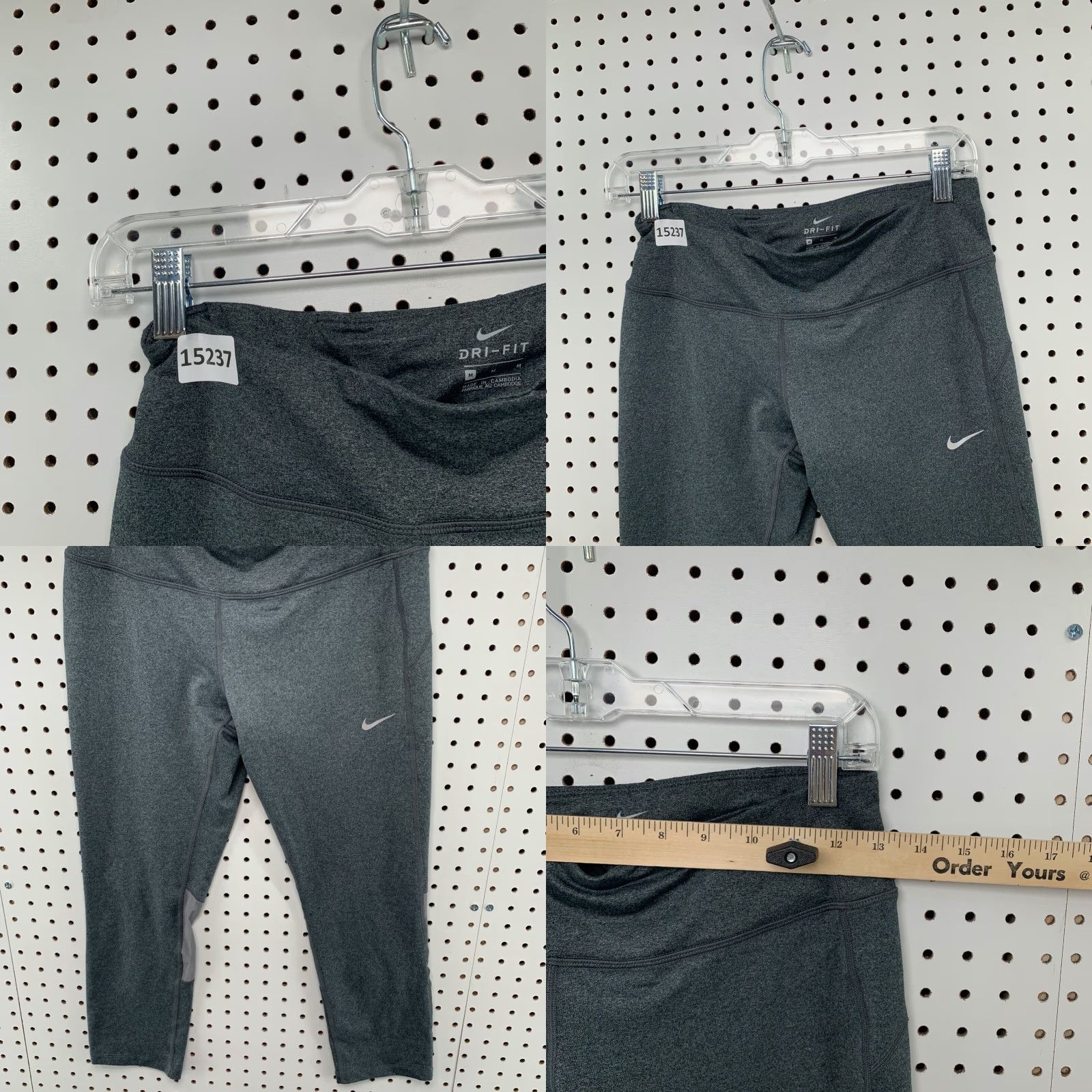 Nike Nike Dri-FIT Leggings Cropped Women's Gray Medium 27X21 Yoga Activewear M Womens Size 32" / US 10 / IT 46 - 8 Thumbnail