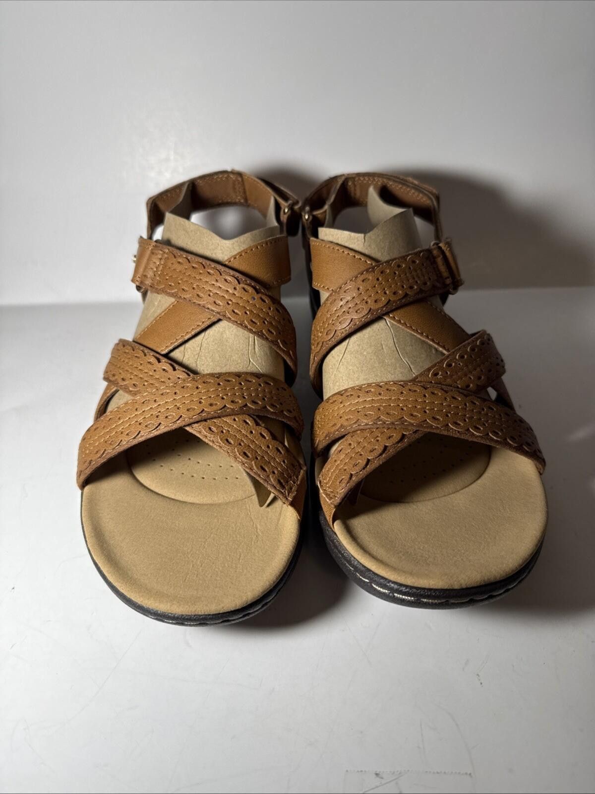 Clarks Clarks Laurieann Rena Brown Leather Strappy Slingback Sandal Size US 11 / IT 41 - 2 Thumbnail