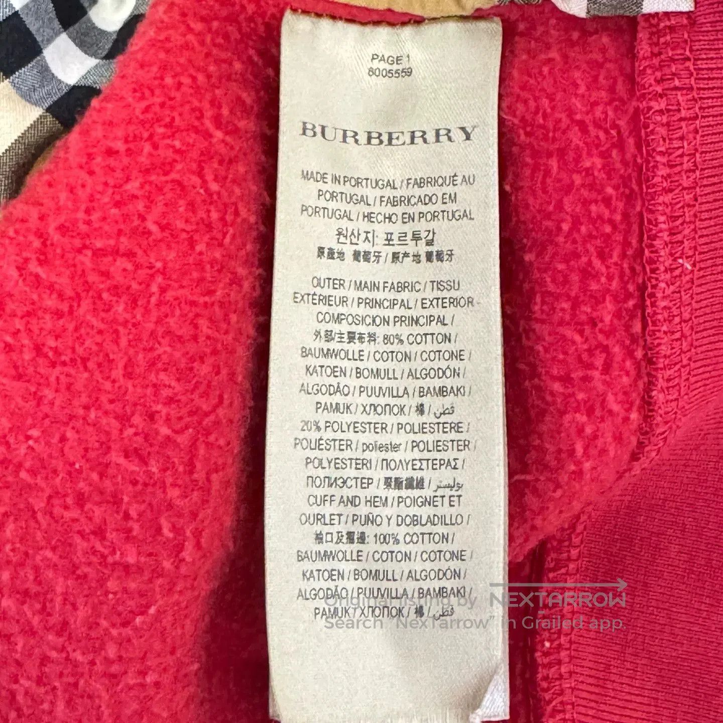 Burberry Burberry Red Zip Hoodie with Logo. Size US S / EU 44-46 / 1 - 4 Thumbnail