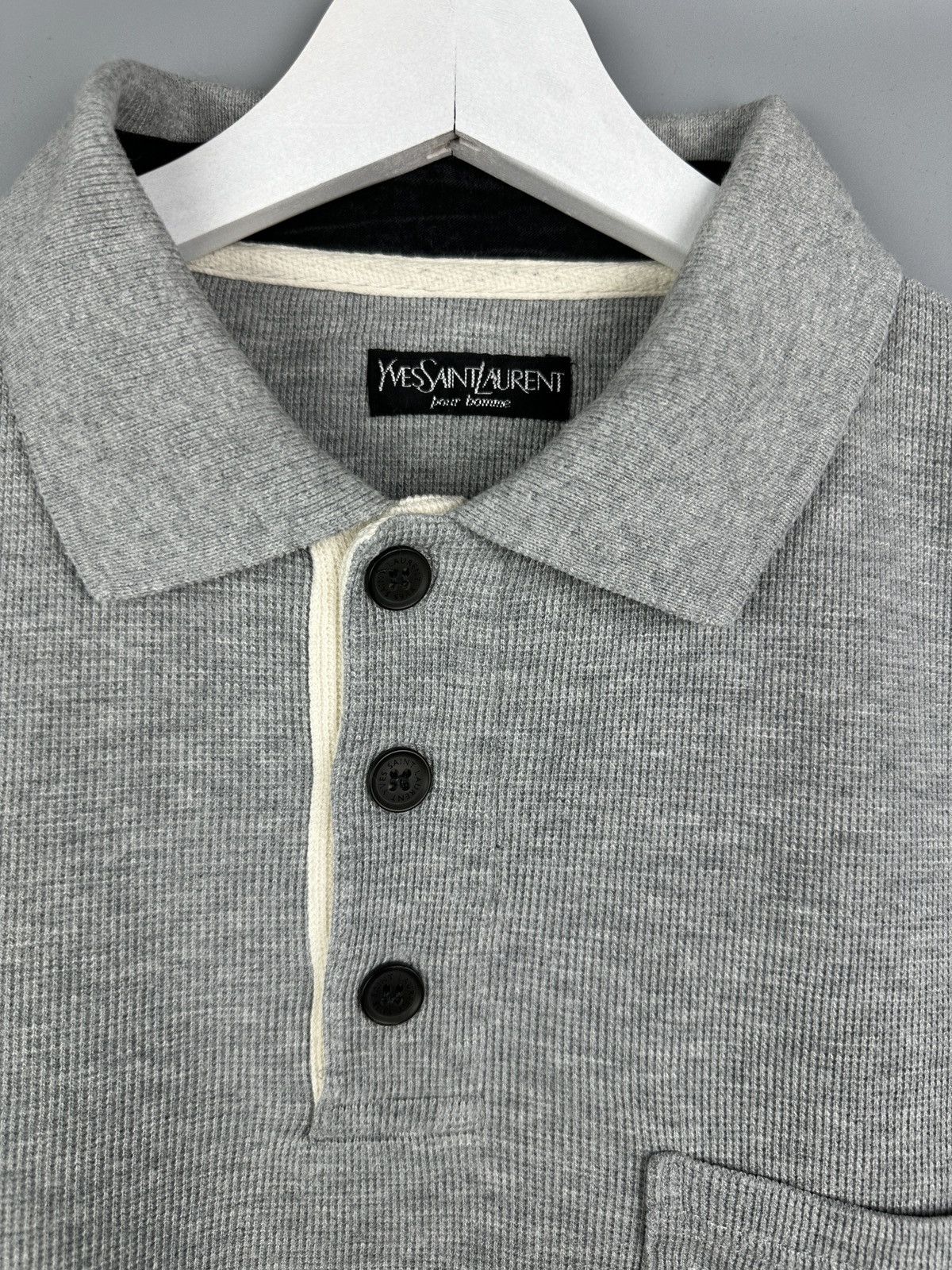 Vintage Yves Saint Laurent YSL Logo Polo TShirt Tee Luxury Old Money Size US XL / EU 56 / 4 - 4 Thumbnail
