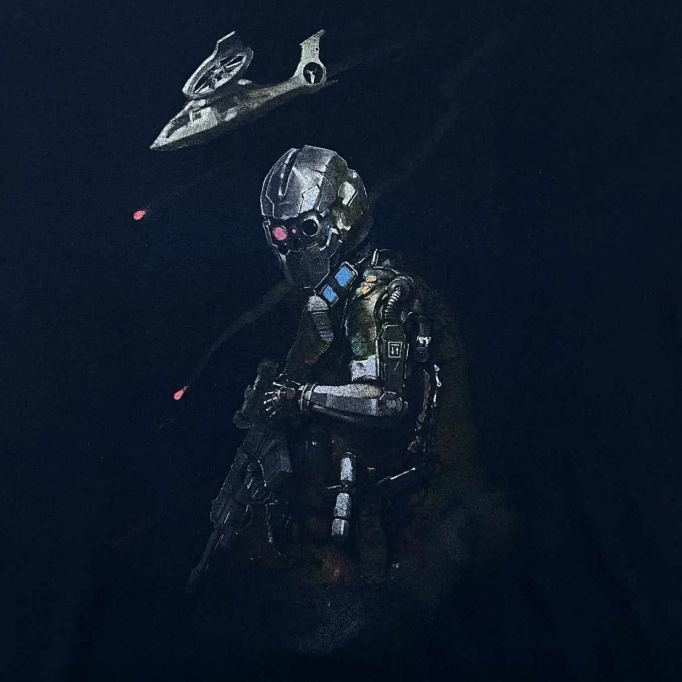Gildan Dead Space Black Graphic T-Shirt - Horror Sci-Fi Video Game - Large - Men - 100% Cotton - Short Sleeve - Round Neck - Gildan Size US L / EU 52-54 / 3 - 4 Thumbnail