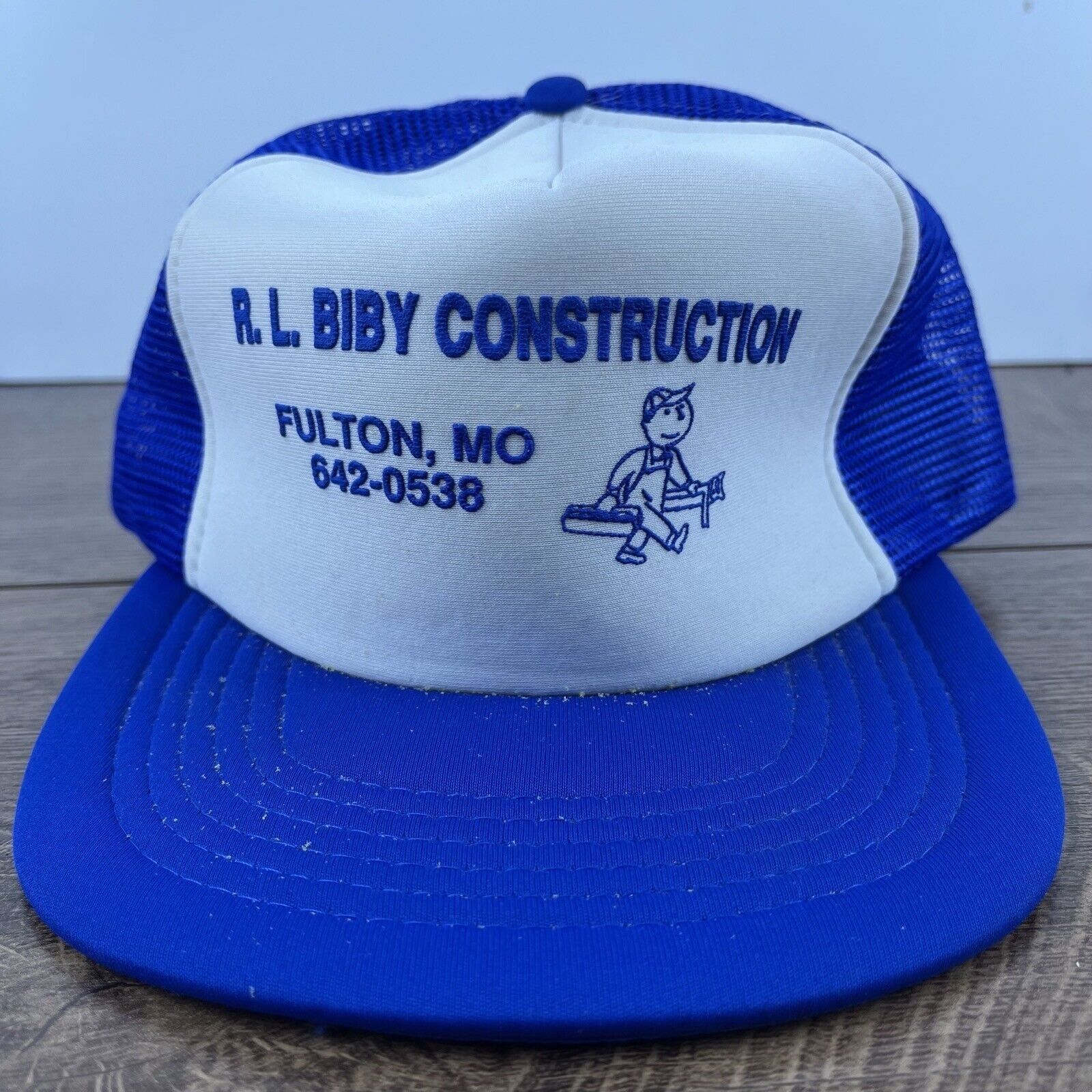 Other RL Biby Construction Hat Fulton Missouri Blue Adjustable Hat Size ONE SIZE - 1 Thumbnail