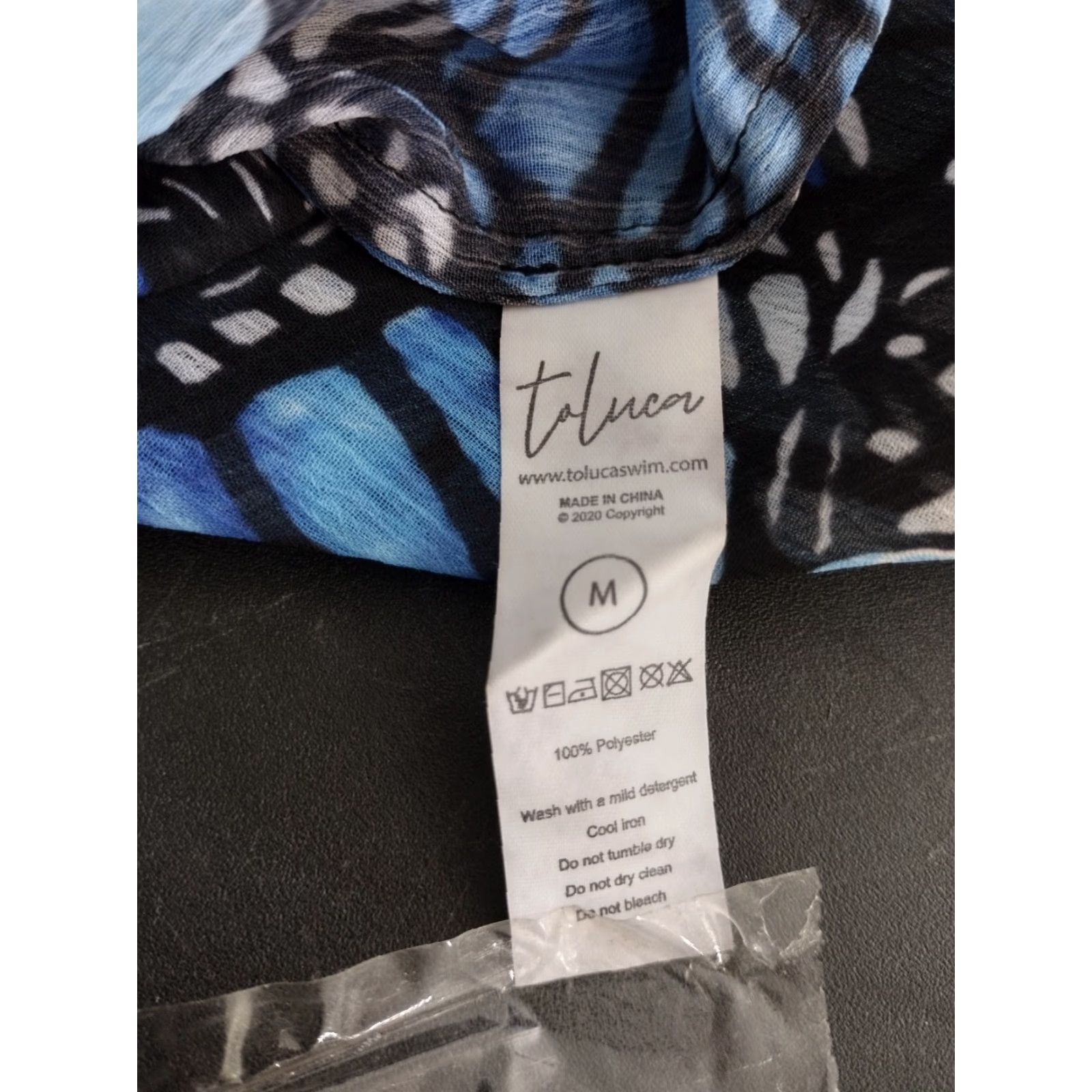 Vintage Toluca Swim Dress Mini Sleeveless Cowl Neck Sheer Blue M Beach Casual Short Polyester Solid Women Size M / US 6-8 / IT 42-44 - 5 Thumbnail