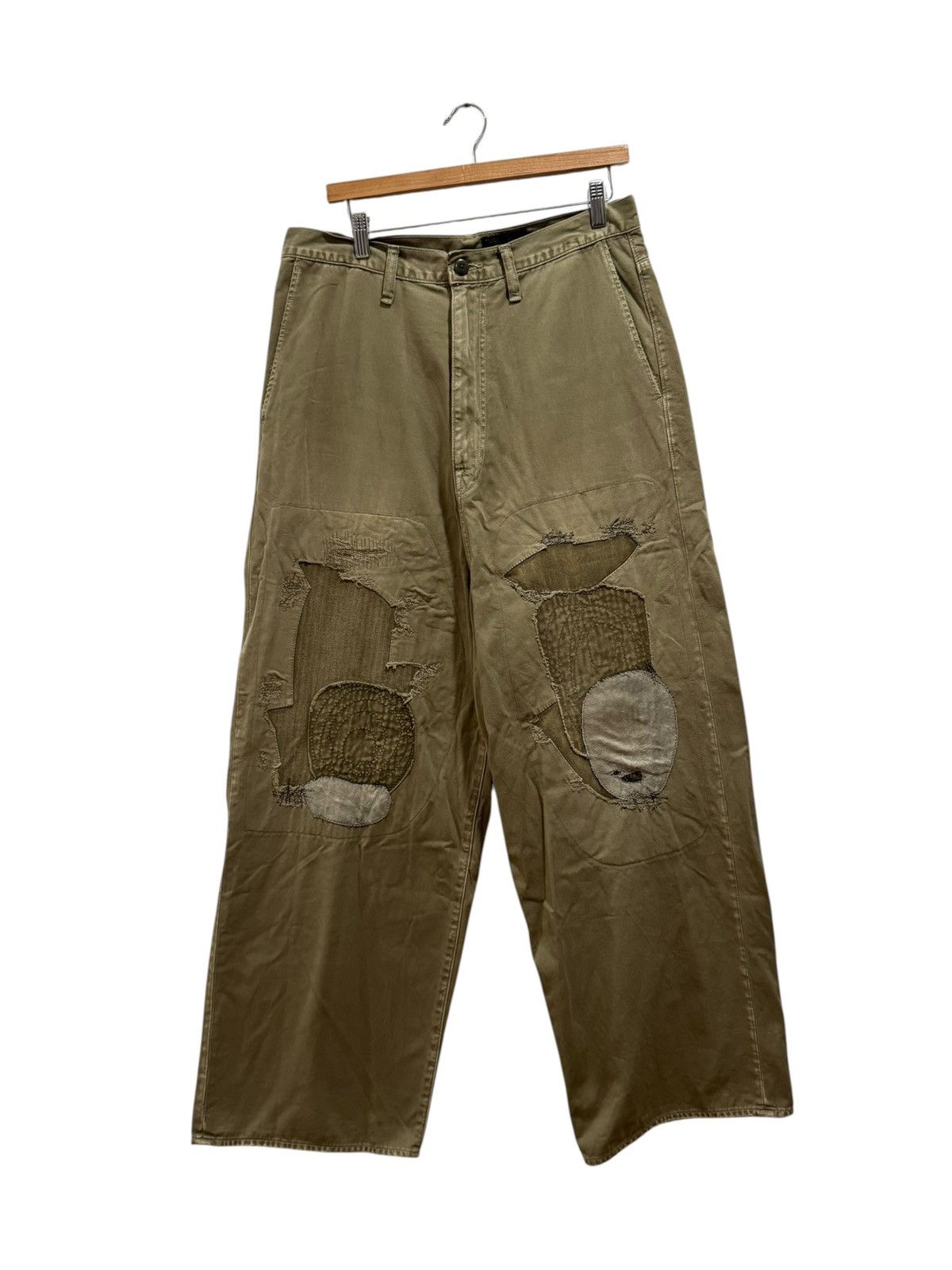 Kapital Katsuragi Port Baggy Pants Olive Green