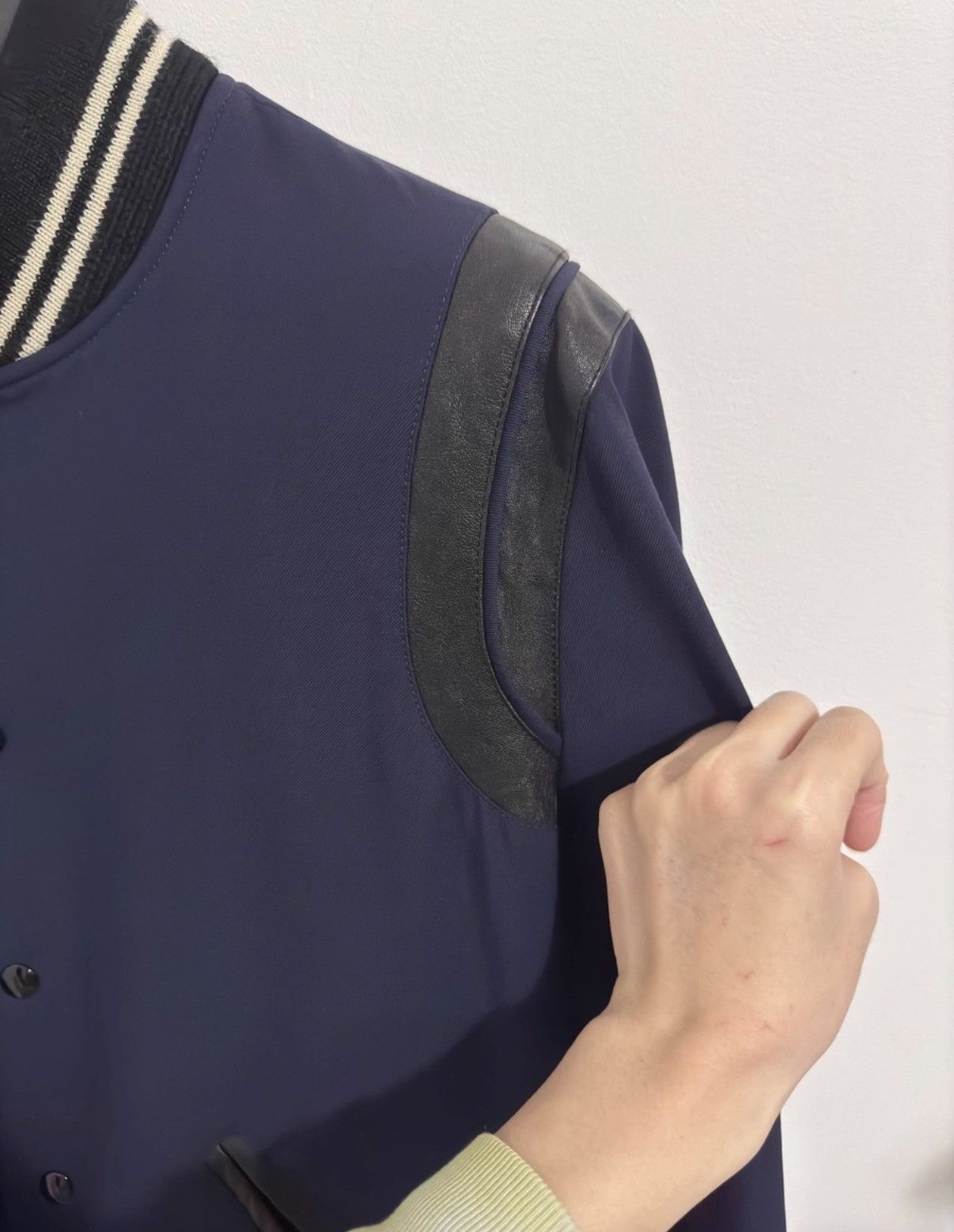 Saint Laurent Paris Saint Laurent 16SS Wool & Leather Paneled Varsity Jacket Size US M / EU 48-50 / 2 - 3 Thumbnail