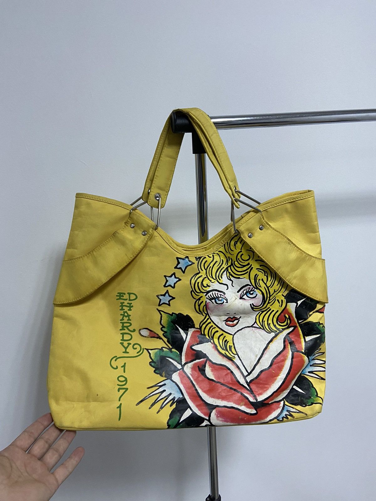 Ed Hardy Vintage Bag Shoulder Big Print Logo Shopper