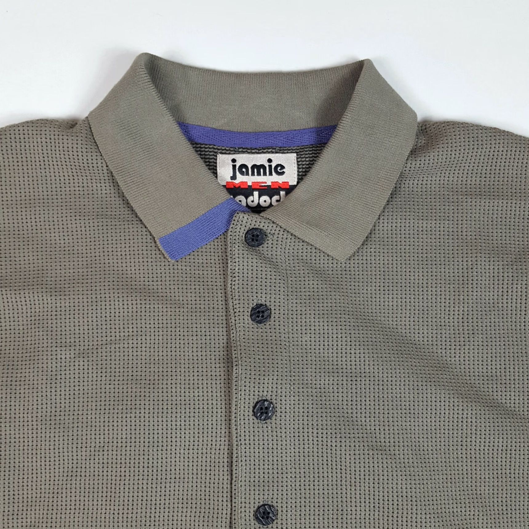 Vintage VINTAGE Preppy Pin Dot Men's Medium Gray Short Sleeve Collared Polo Shirt Skate Surf Size US M / EU 48-50 / 2 - 2 Thumbnail