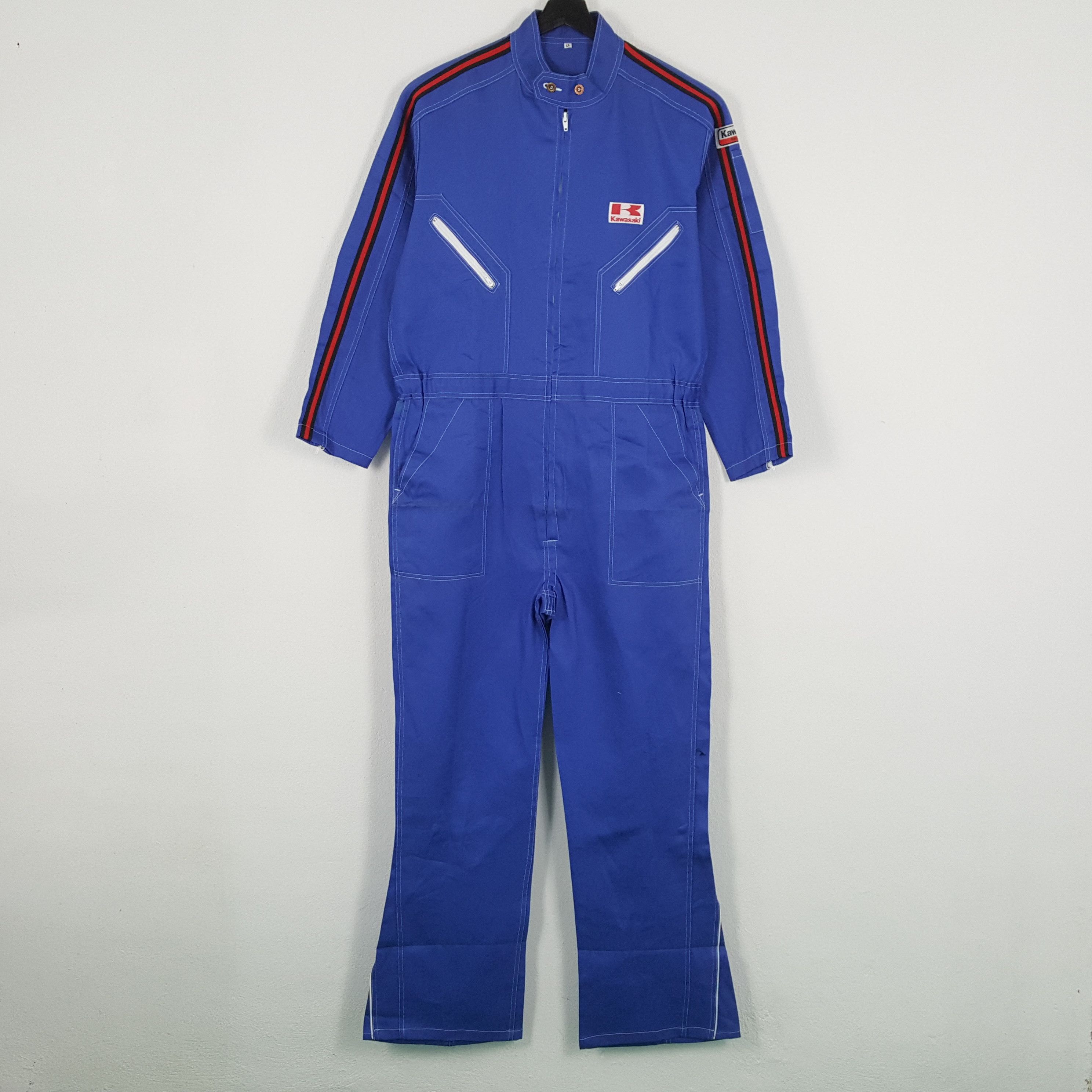 Japanese Brand × Vintage KAWASAKI Racing Crew Style Motorsports Coverall Jacket Size US L / EU 52-54 / 3 - 4 Thumbnail