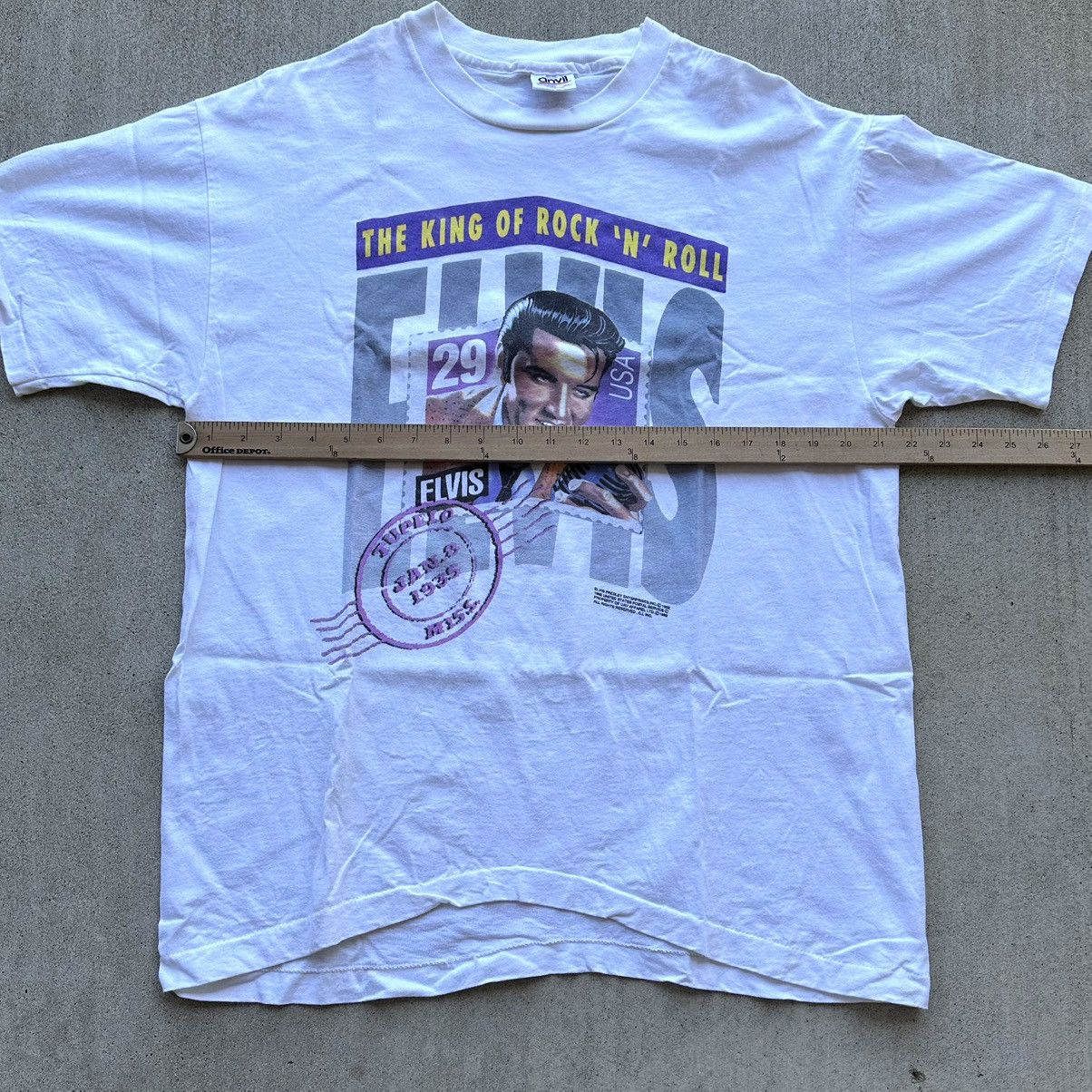 Band Tees Vintage 1992 Elvis Presley Stamp Anvil T-Shirt Size XL Size US XL / EU 56 / 4 - 6 Thumbnail
