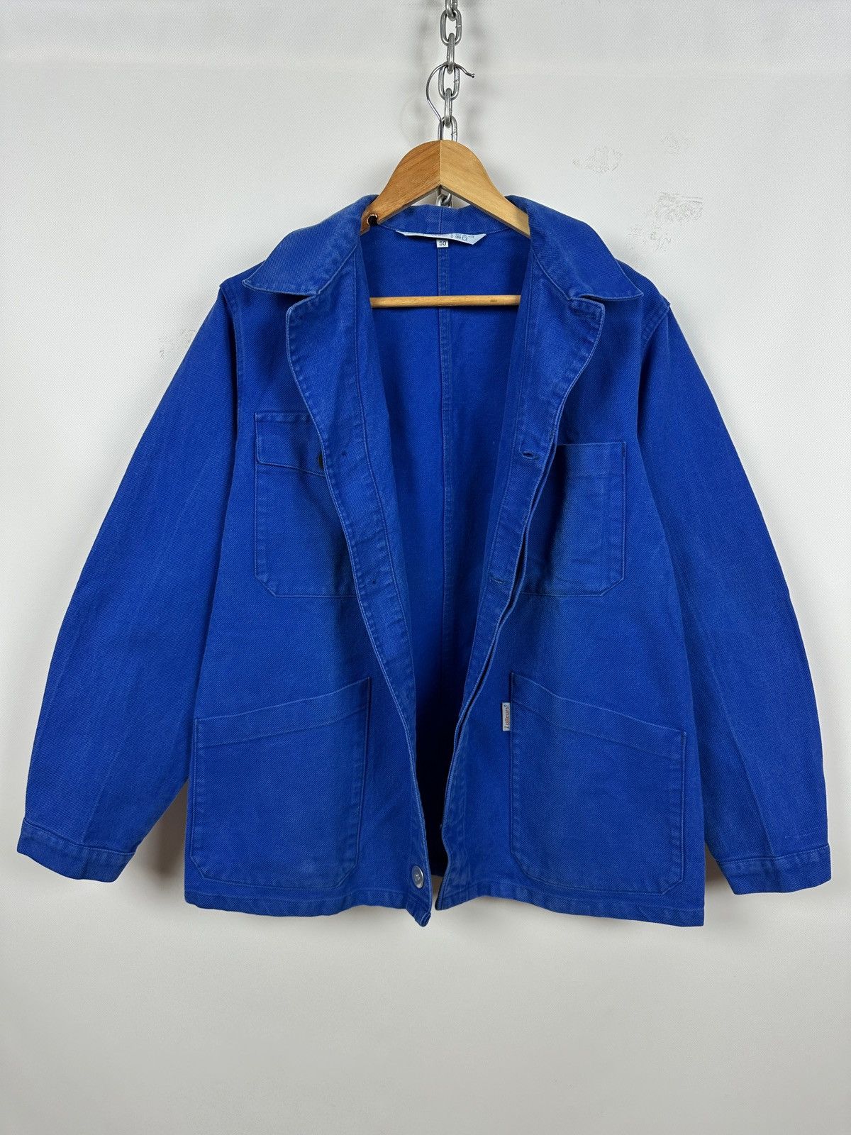 Le Laboureur 80s Vintage Lutteurs French Workwear Sanfor Chore Jacket Size US M / EU 48-50 / 2 - 3 Thumbnail
