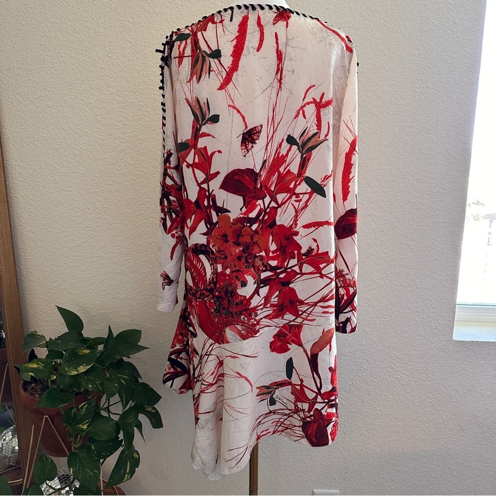 Just Cavalli JUST CAVALLI Printed Side Lace Asymmetrical Dress Red S Size S / US 4 / IT 40 - 6 Thumbnail