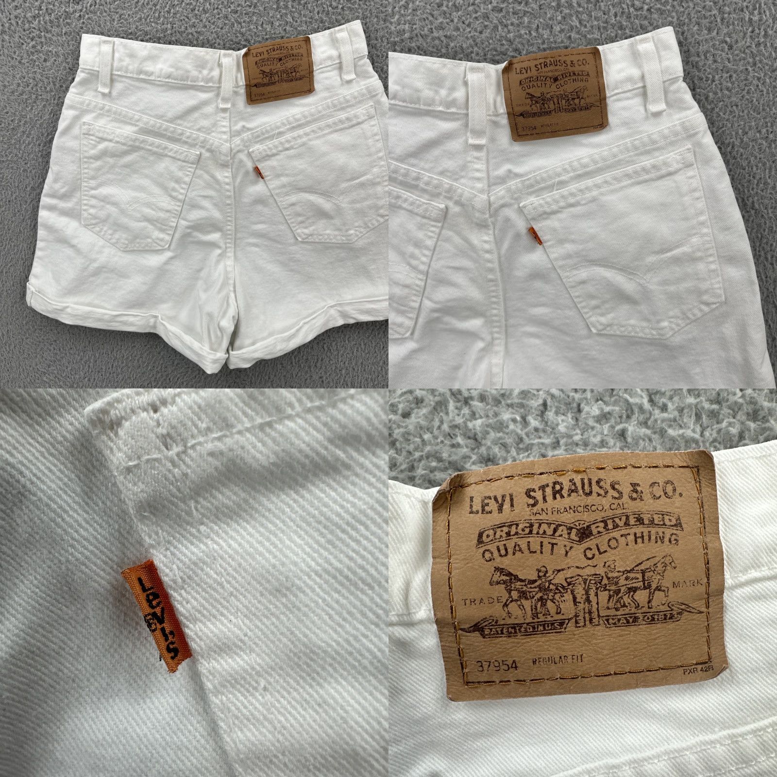 Levi's VINTAGE Levi’s 954 White Denim Shorts Womens Size 9 Made in USA EUC - Denim Shorts - White - 1990s - 26in Waist - 2in Inseam - Regular - Womens Size 30" / US 8 / IT 44 - 8 Thumbnail
