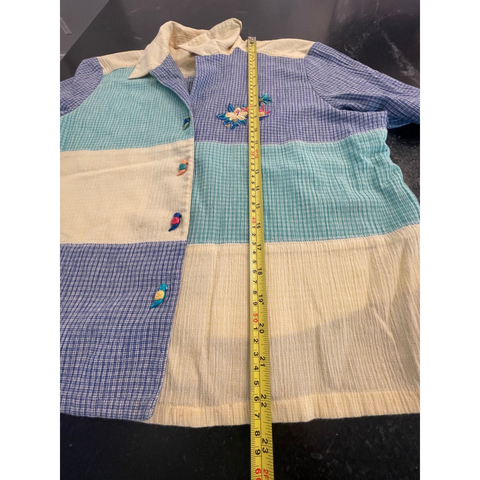 Other Napa Valley Vintage patchwork , parrot buttons 90's top Med Size M / US 6-8 / IT 42-44 - 12 Thumbnail