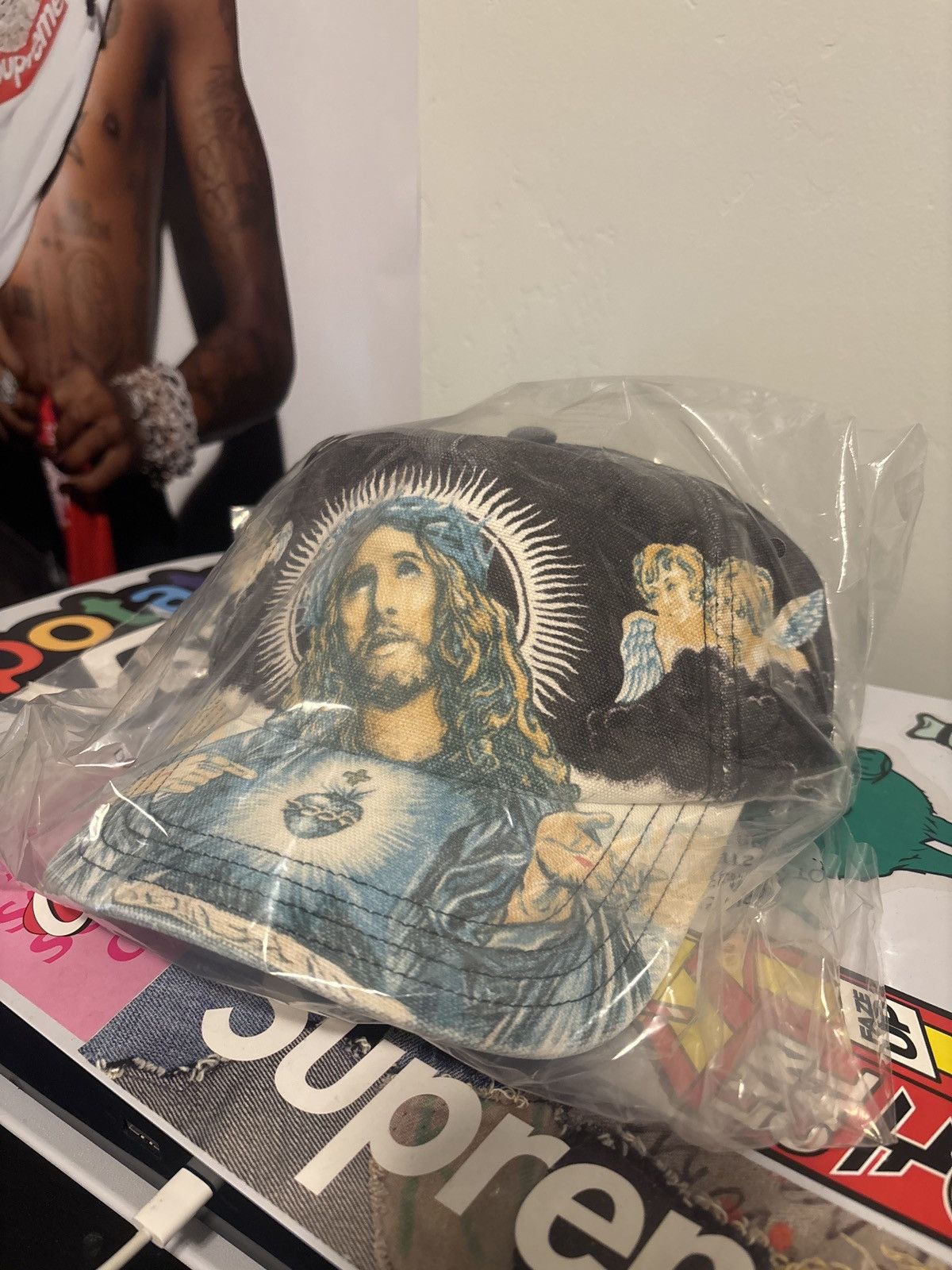 Supreme Supreme Jesus 5-Panel Hat Black | Grailed