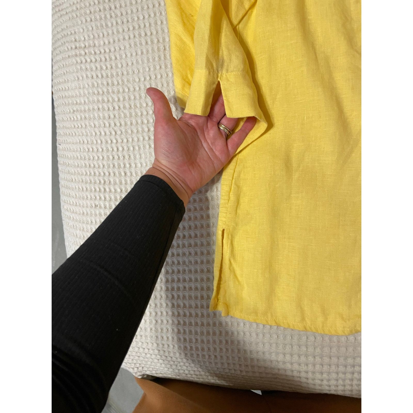 Other JM Collection Linen Cotton Yellow Button Up Top 14 Size XL / US 12-14 / IT 48-50 - 13 Thumbnail
