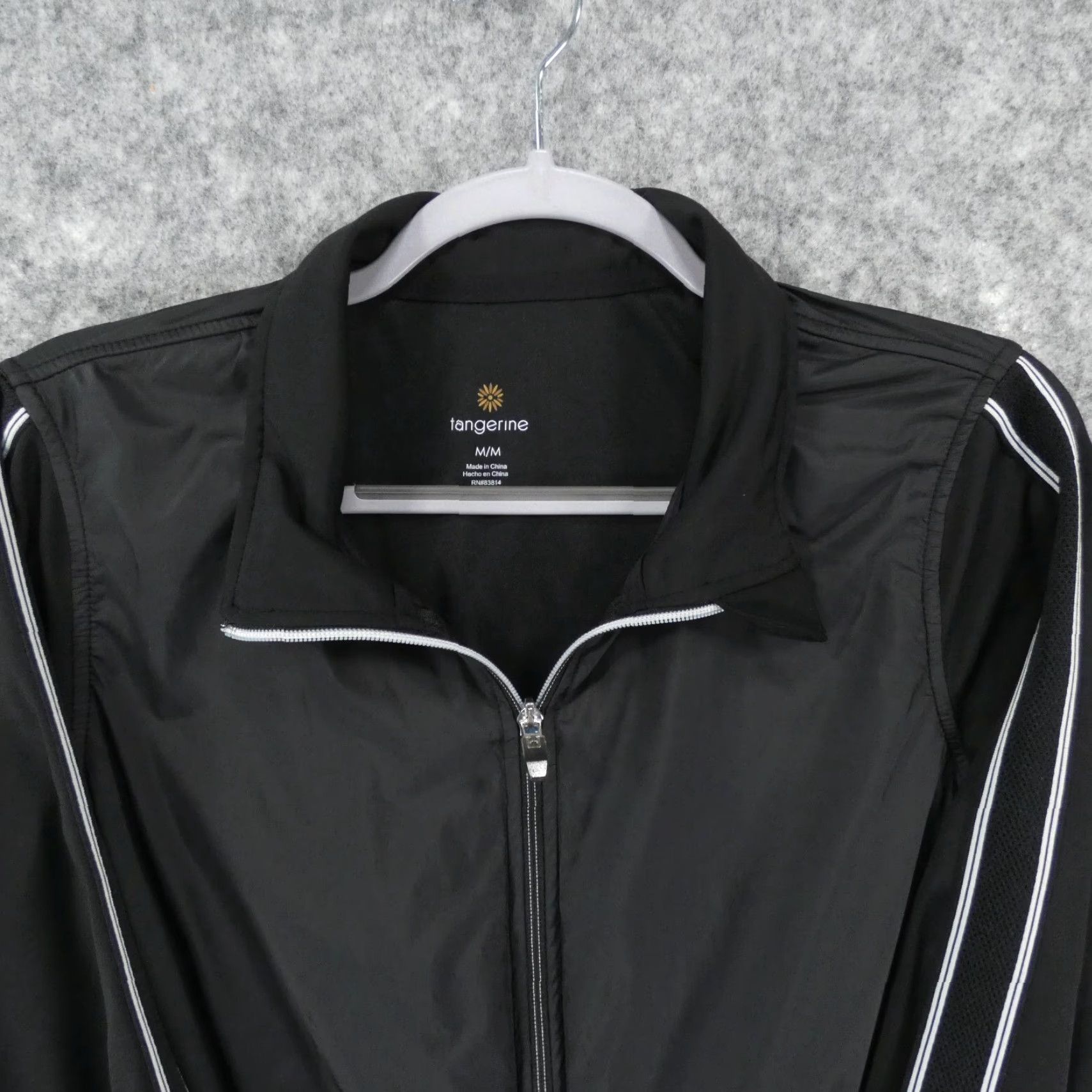 Vintage Tangerine Jacket Womens Medium Black Full Zip Softshell Workout Yoga Size M / US 6-8 / IT 42-44 - 2 Thumbnail
