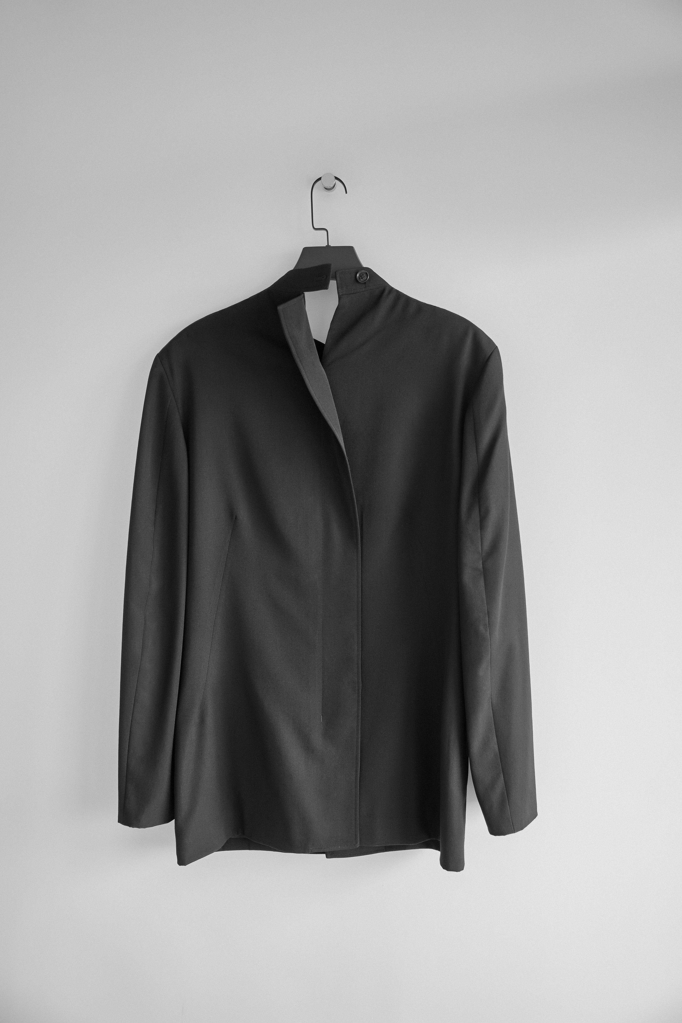 Yohji Yamamoto Yohji Yamamoto Pour Homme - W/Gabardine Stand Collar Jacket Size US M / EU 48-50 / 2 - 6 Thumbnail