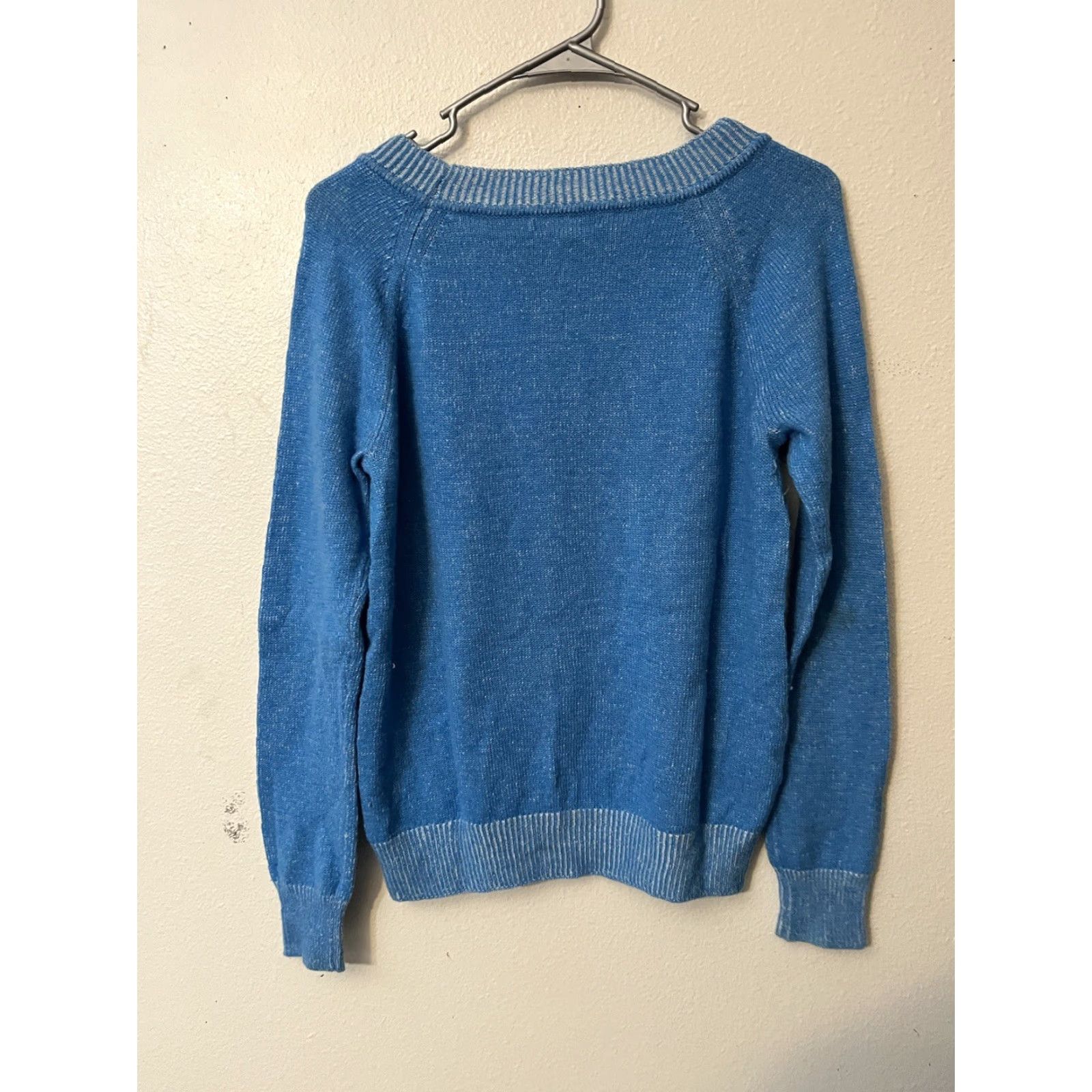 Gap Gap Sweatshirt Womens Blue Mid-Weight Size M Long Sleeve Scoop Neck Embroidered Stars Activewear Cotton Blend Size M / US 6-8 / IT 42-44 - 2 Thumbnail