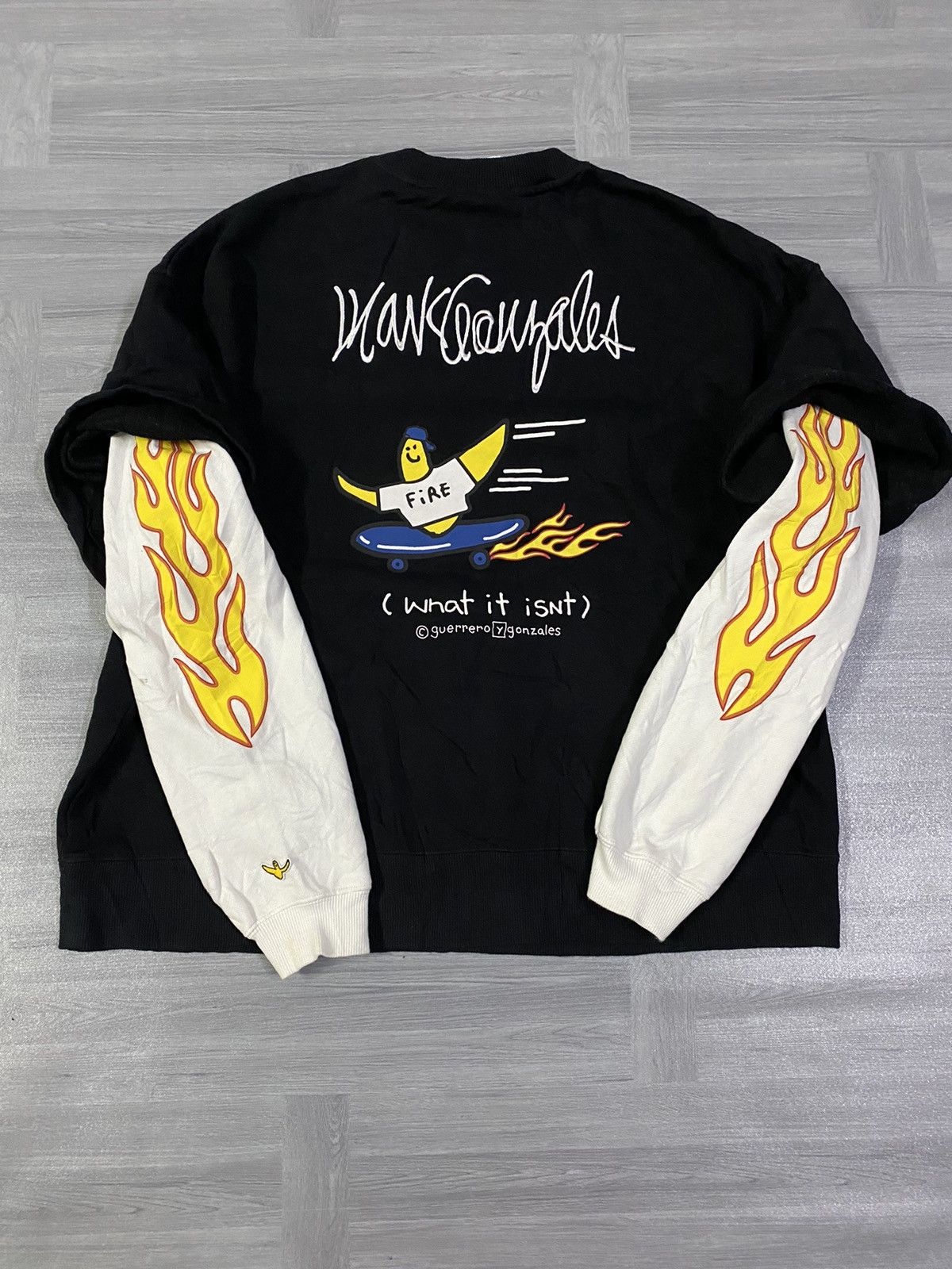 Other MARK GONZALES Men's Fleece-Lined Big Sweatshirt FIRE Size US M / EU 48-50 / 2 - 2 Thumbnail