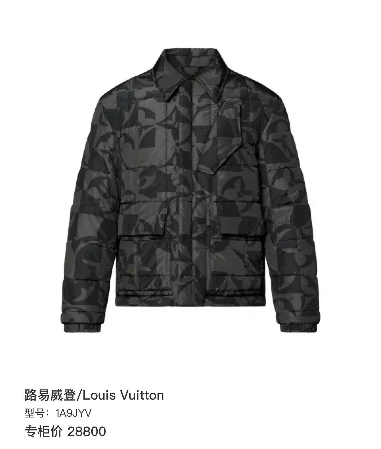 Louis Vuitton LV Gray Geometric All Over Print Down Jacket Size US L / EU 52-54 / 3 - 7 Thumbnail