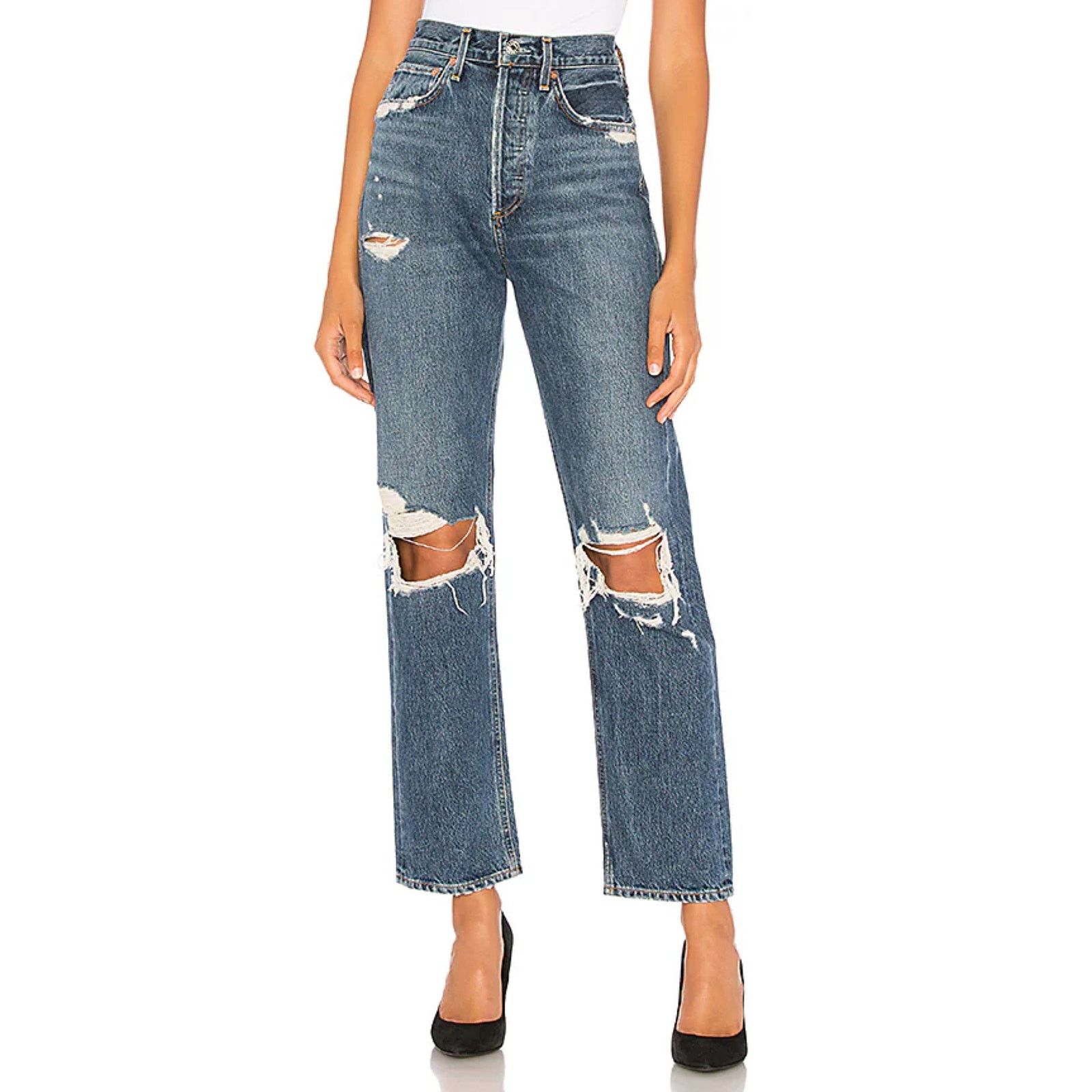 Agolde AGOLDE 90s High Rise Loose Fit Jean Psych Wash Size 24" / US 00 / IT 34 - 1 Thumbnail