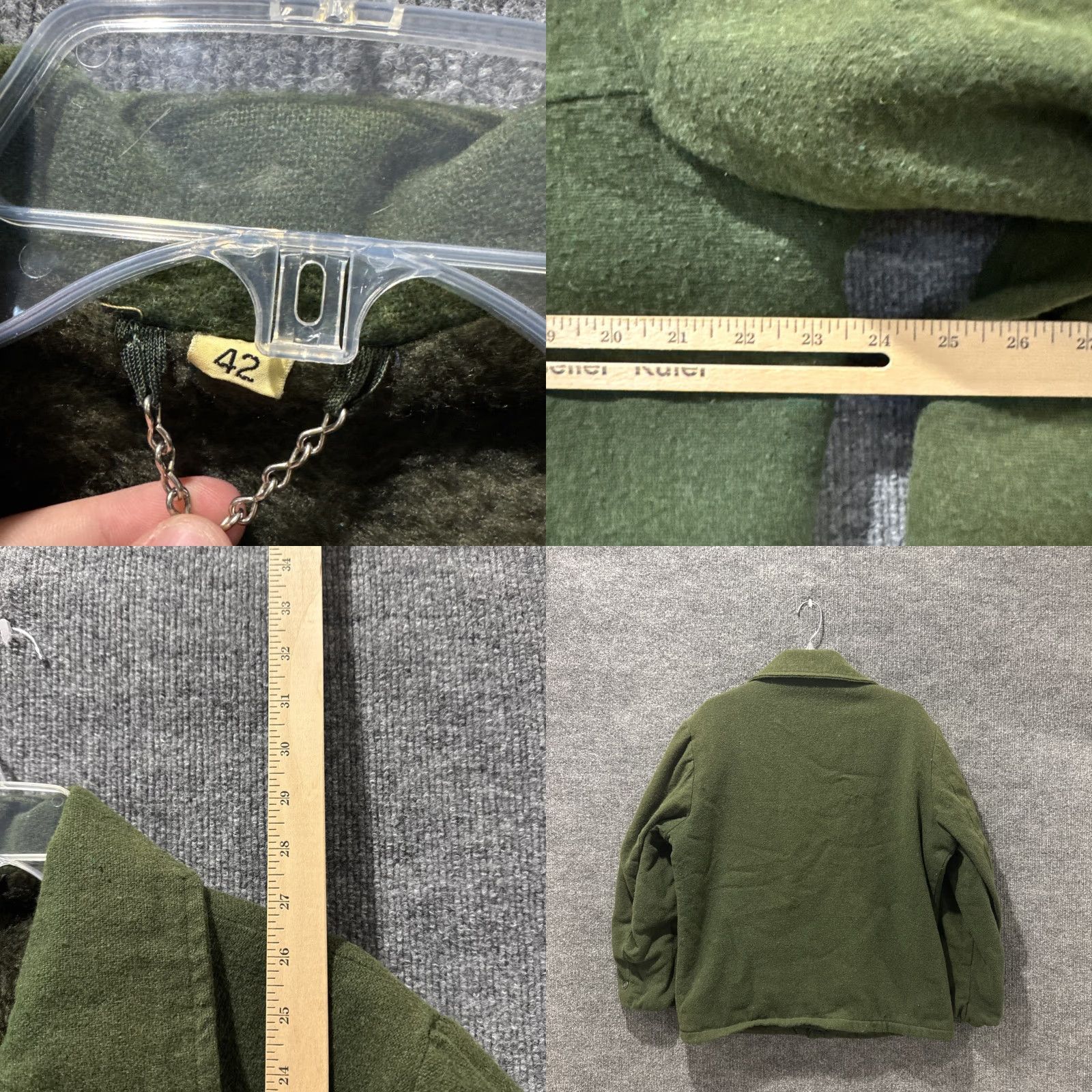 Vintage VINTAGE Robin Samson Hunting Jacket Green Fur Lined Zipper Men’s 42 Jacket 60s 70s Size US XS / EU 42 / 0 - 8 Thumbnail