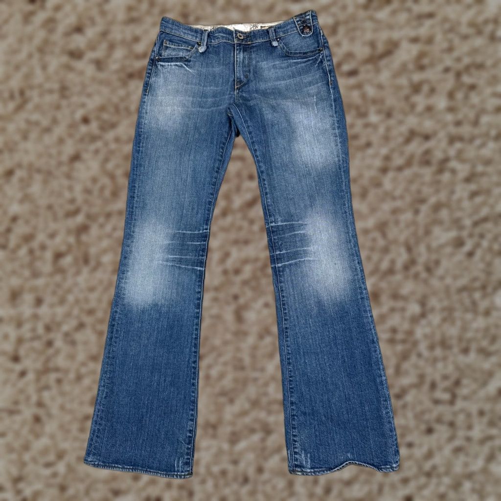 Ralph Lauren Polo Ralph Lauren Jeans Womens 6 Bootcut Low Rise Distressed Blue Denim Kelly Size 28" / US 6 / IT 42 - 1 Thumbnail