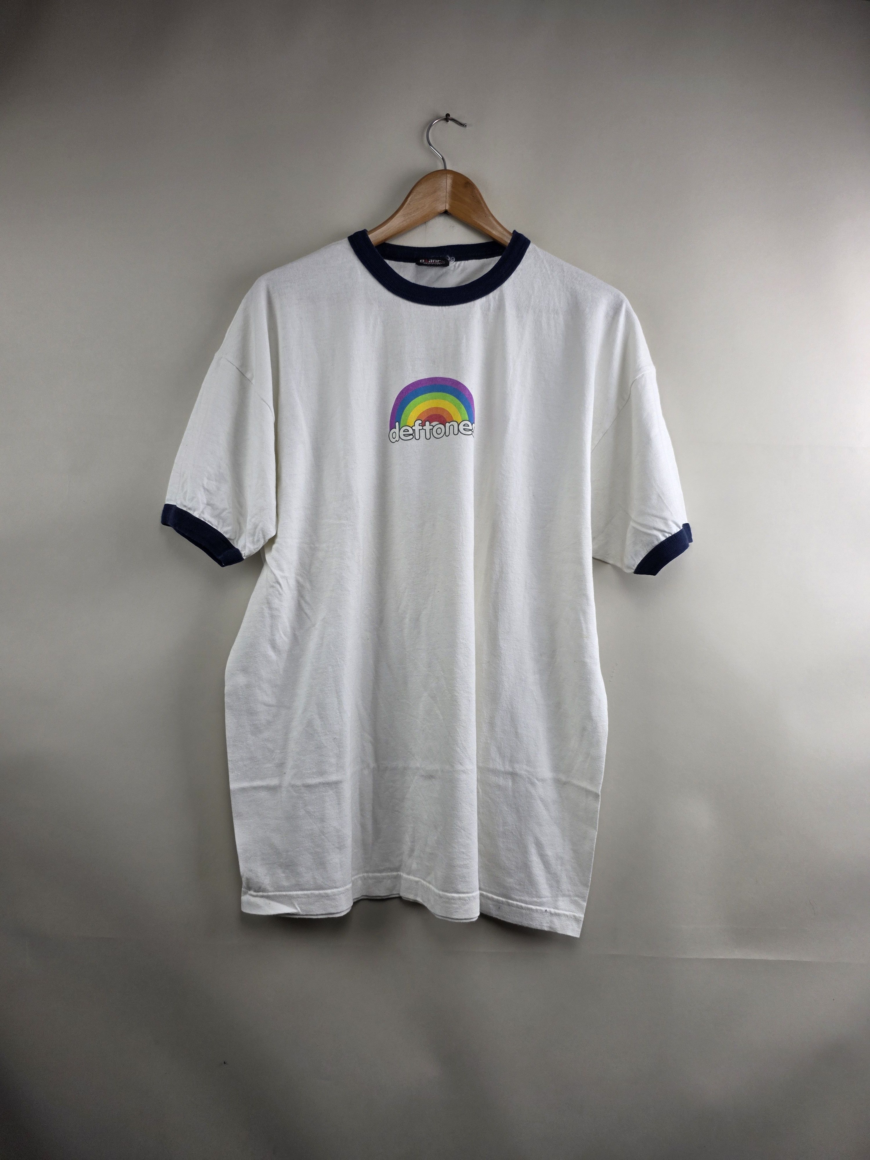 Band Tees × Vintage 90s Deftones Rainbow Ringer XL 23" 30" Size US XL / EU 56 / 4 - 6 Thumbnail