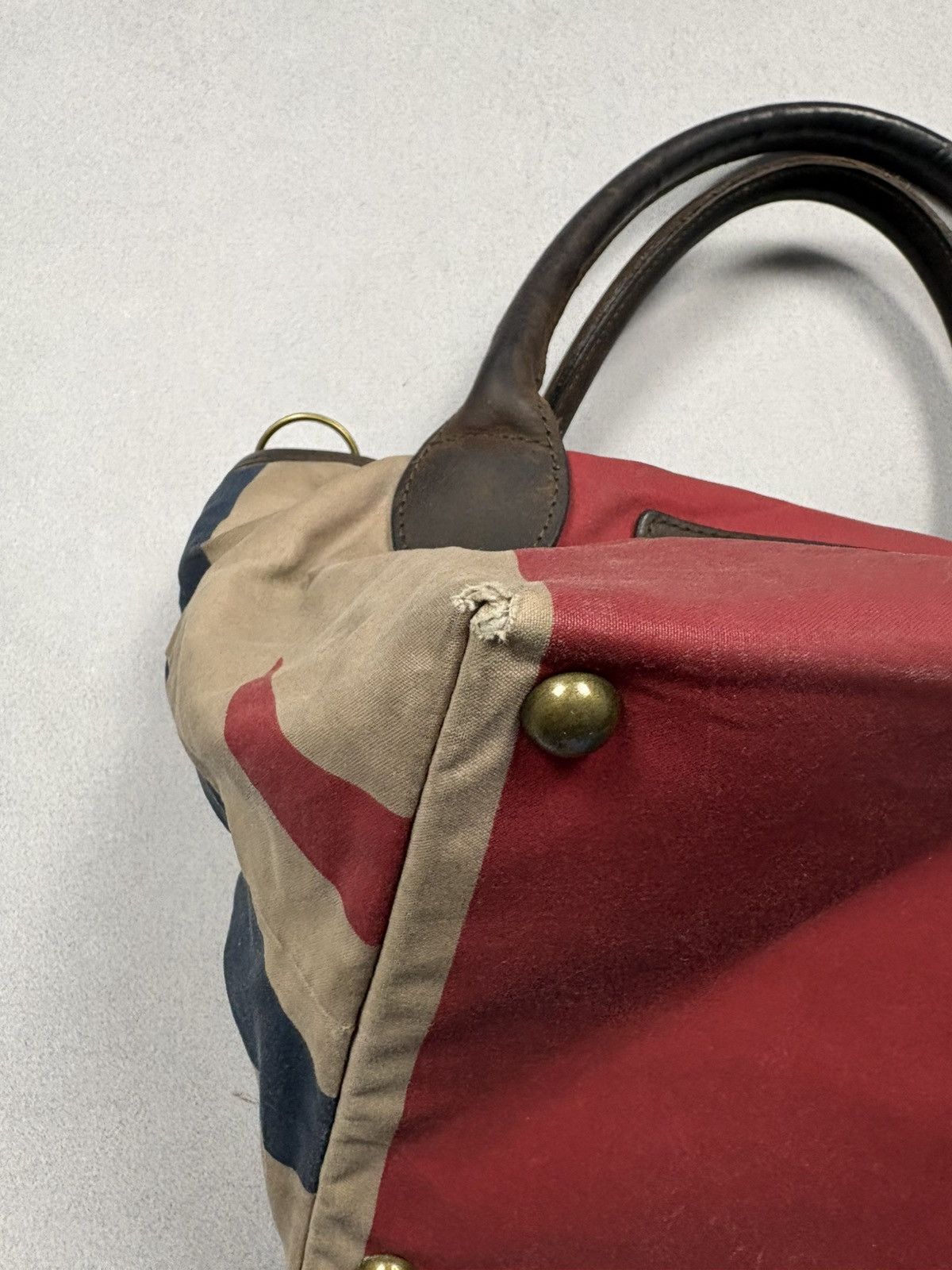 Barbour Barbour Waxed Cotton & Leather Mini Tote Bag England Flag Size ONE SIZE - 7 Thumbnail