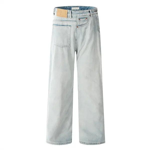 VIBE Men's wide-leg light-washed distressed jeans Size US 32 / EU 48 - 7 Thumbnail