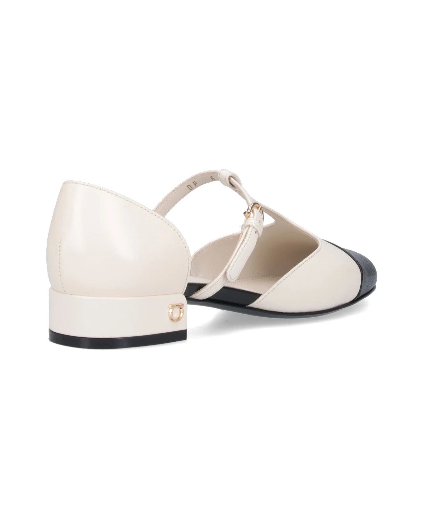 Salvatore Ferragamo o1s1rm0126 T-strap Ballet Pumps in White/Black Size US 8 / IT 38 - 4 Thumbnail