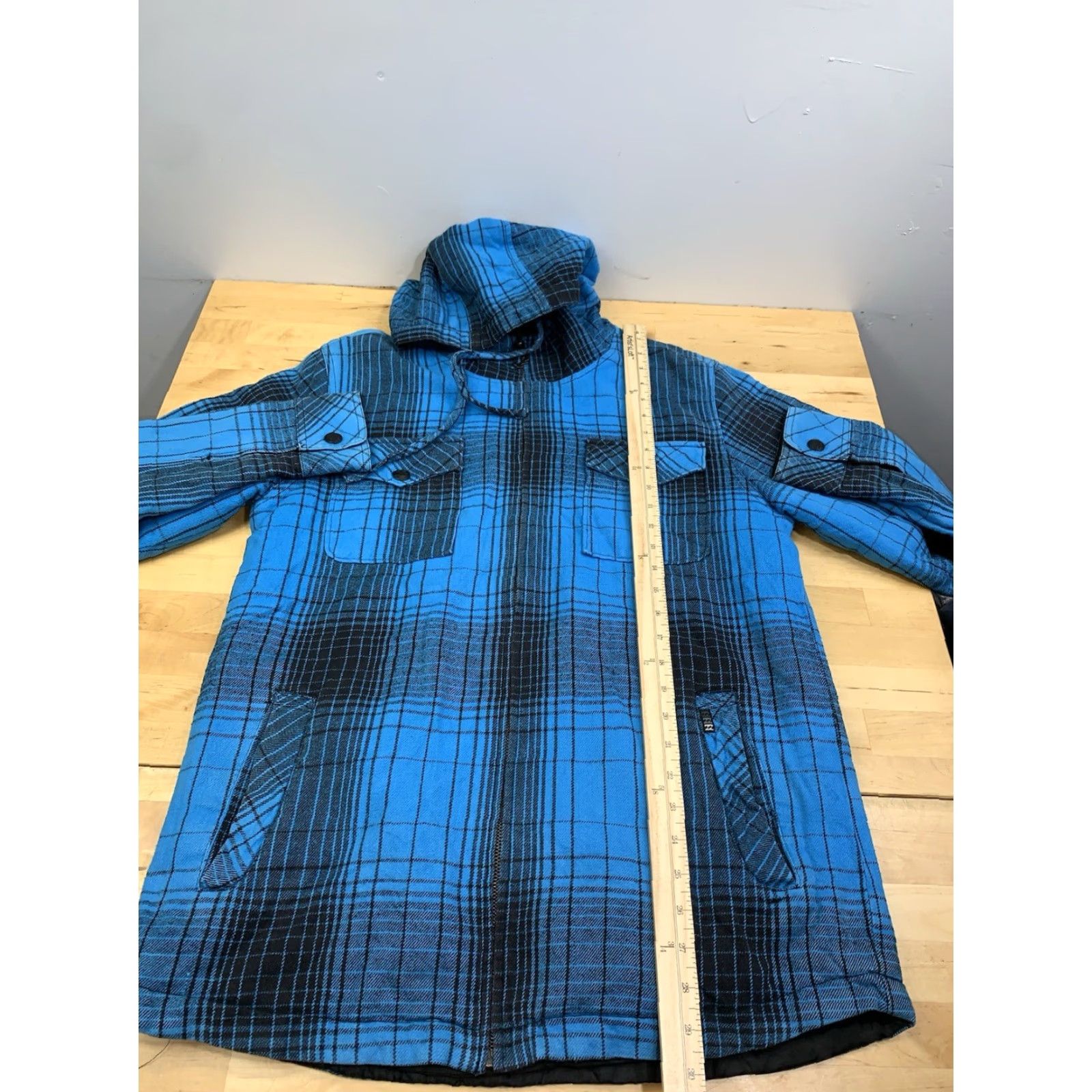 Billabong Billabong Jacket Mens S Plaid Reversible Hooded Full Zip Pockets Casual Blue Windbreaker Size US S / EU 44-46 / 1 - 4 Thumbnail