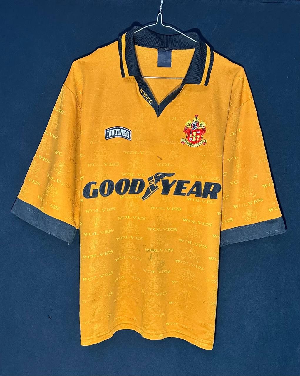 Nutmeg × Vintage WOLVERHAMPTON 1995 1996 HOME FOOTBALL SHIRT JERSEY NUTMEG Size US L / EU 52-54 / 3 - 1 Thumbnail