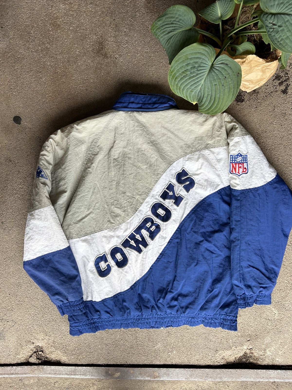 Vtg 90s NFL Dallas Cowboys Apex One Pro Line store Full Zip Jacket Coat Size Large