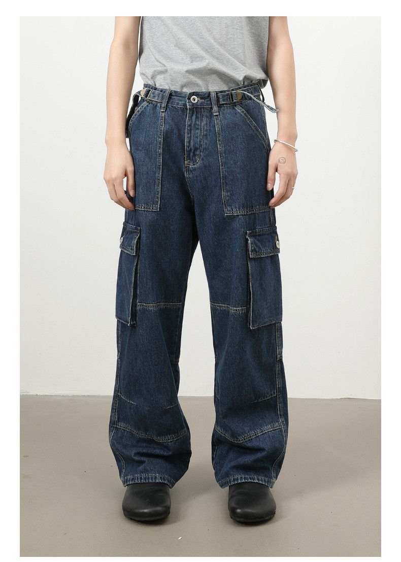 Jean Retro men's hip-hop loose straight wide-leg workwear jeans Size US 32 / EU 48 - 1 Thumbnail