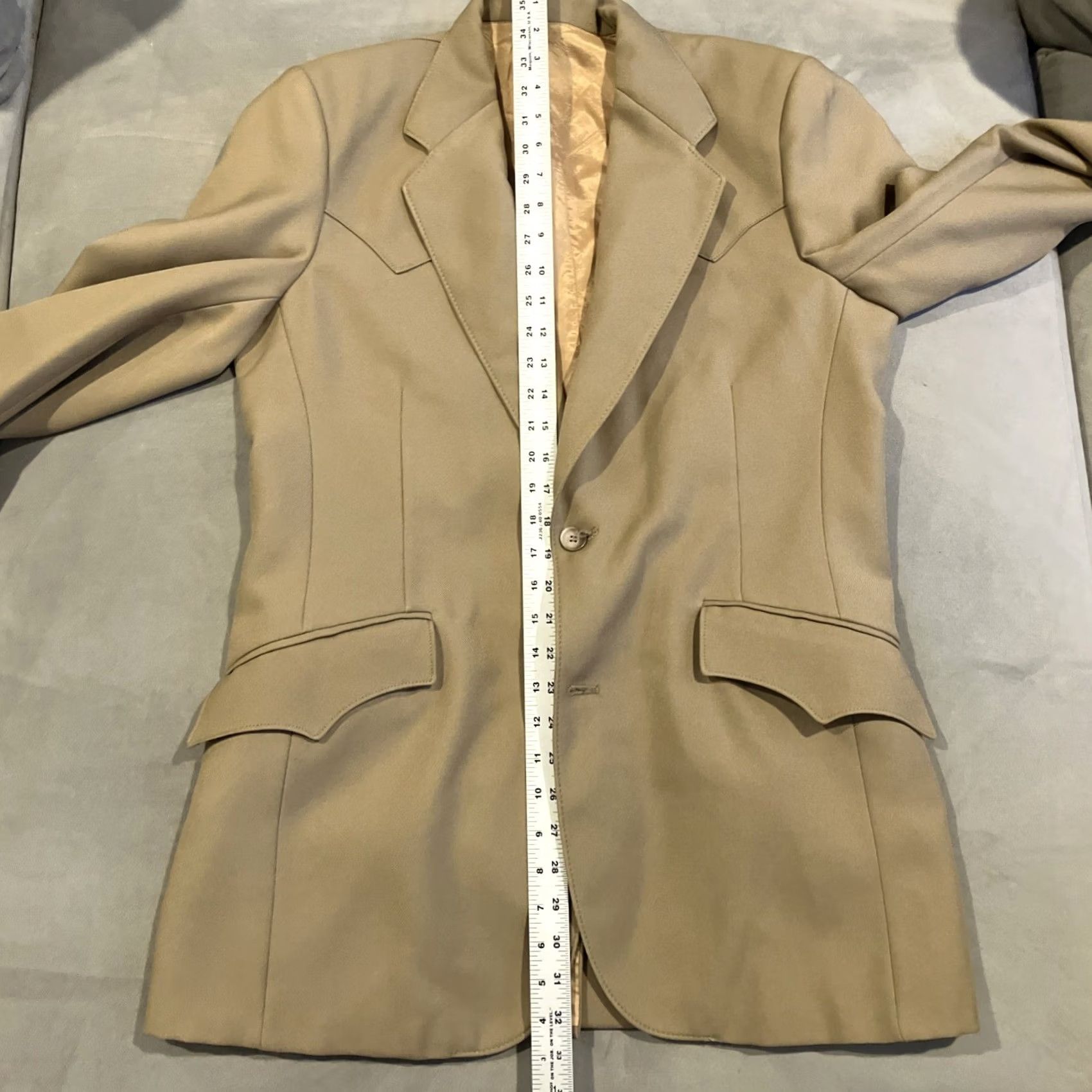 Lee VINTAGE LEE Western Wear Sport Jacket Blazer Polyester Size 40R Brown 1970s Rockabilly Mens Jacket Size 40R - 5 Thumbnail