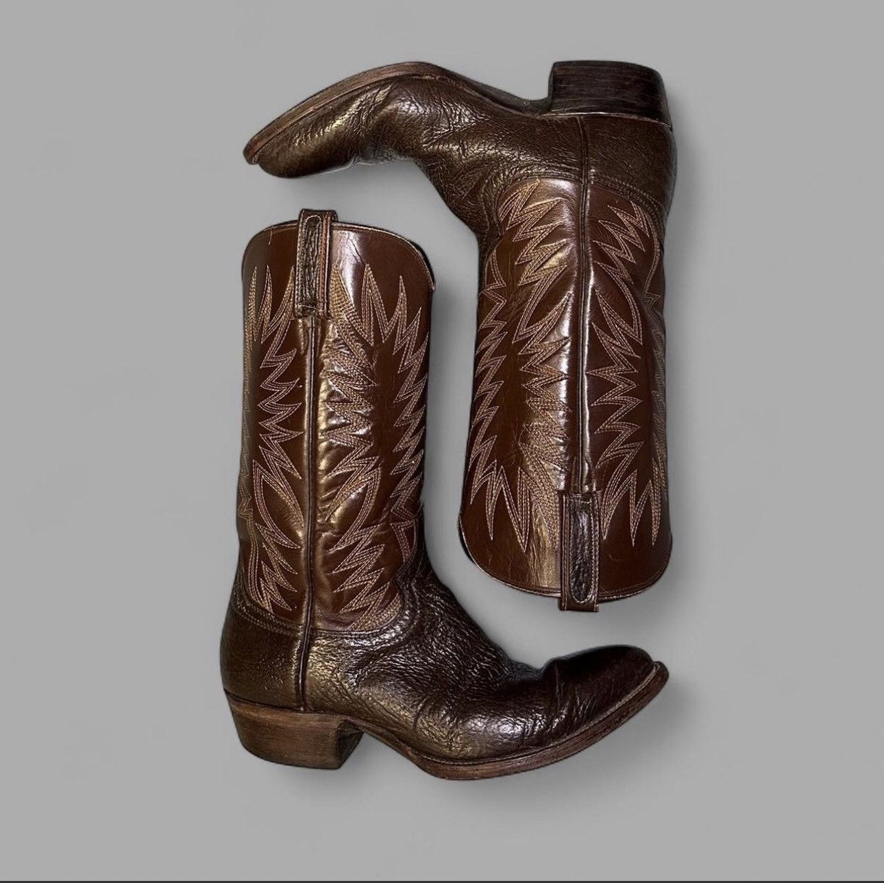 Dan Post 🌵Vintage Dan Post Brown Leather Western Boots - 9.5 D 🦎 Size US 9.5 / EU 42-43 - 1 Thumbnail