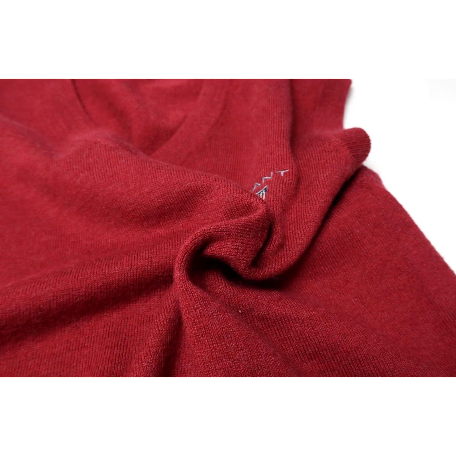 Gant GANT Cotton Wool Waistcoat Mens LARGE Sleeveless Red Knitted V-neck Logo Size US L / EU 52-54 / 3 - 5 Thumbnail