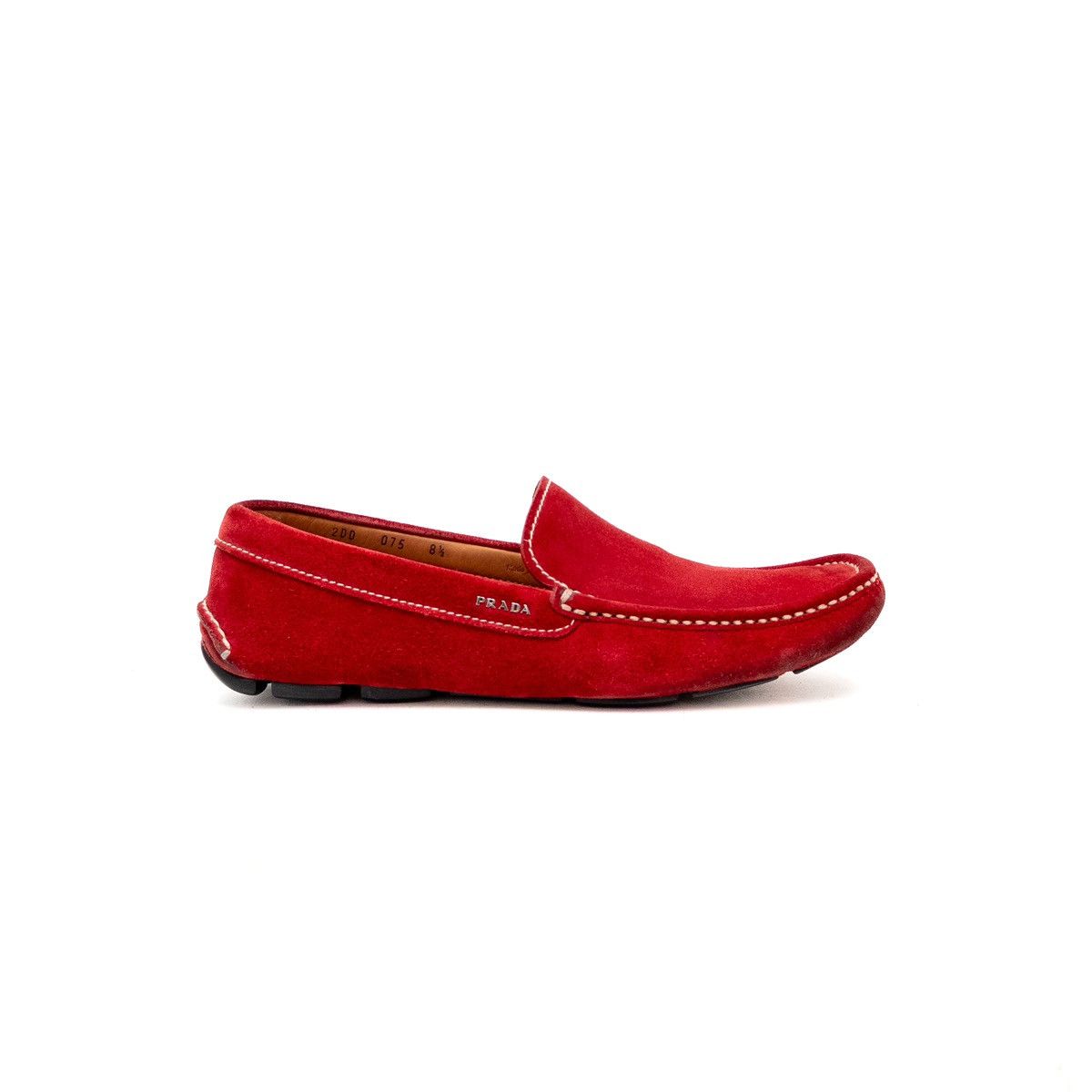 Prada PRADA Red Suede Driving Moccasins Casual Loafers Men’s 9.5US Size US 9.5 / EU 42-43 - 3 Thumbnail