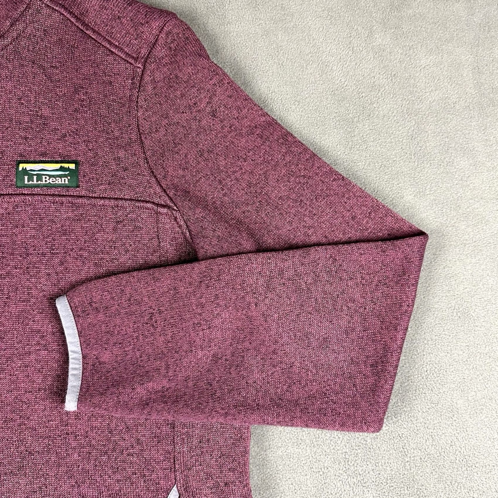 Vintage L.L. Bean Sweater Women M Pink Purple Fleece Pullover 1/4 Snap Jacket GUC Casual Wool? Size M / US 6-8 / IT 42-44 - 5 Thumbnail