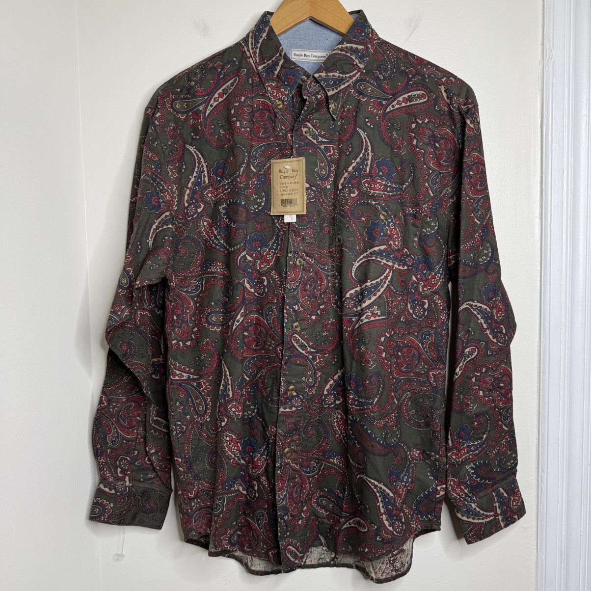 Vintage Vintage 90s Bugle Boy Button Down Paisley Shirt Medium Size US M / EU 48-50 / 2 - 1 Thumbnail