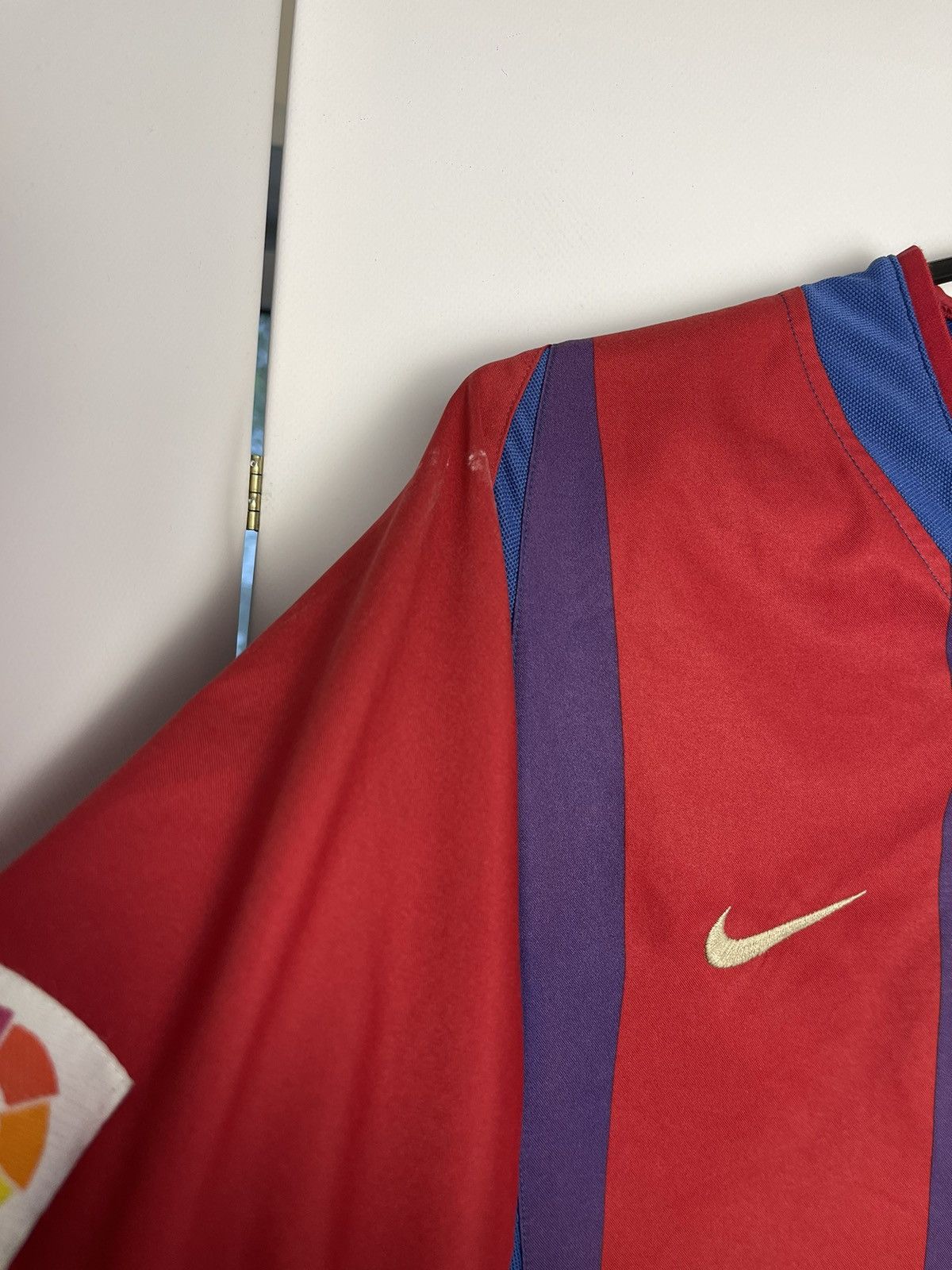 Vintage Nike Barcelona soccer jersey striped total 90 size S