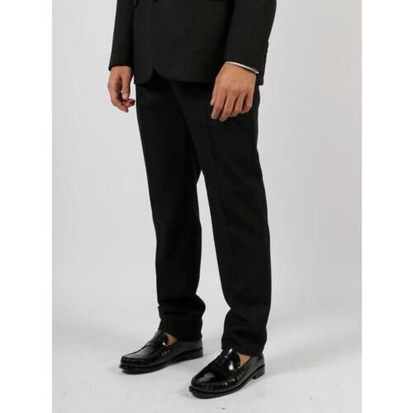 Saint Laurent Paris o1s1wg111124 High-Waisted Pants in Striped Wool in Black Size US 38 / EU 54 - 4 Thumbnail