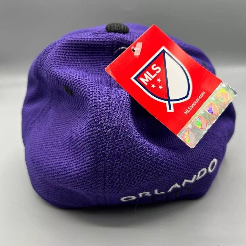 Adidas Orlando City Hat Men S-M Adidas MLS Stretch Fitted Cap New Size ONE SIZE - 6 Thumbnail