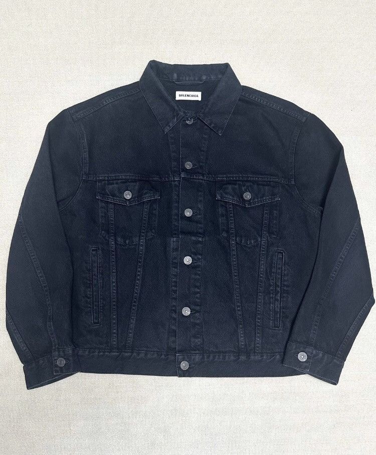 Balenciaga Balenciaga rhinestone logo denim jacket - DMC Size US M / EU 48-50 / 2 - 1 Thumbnail