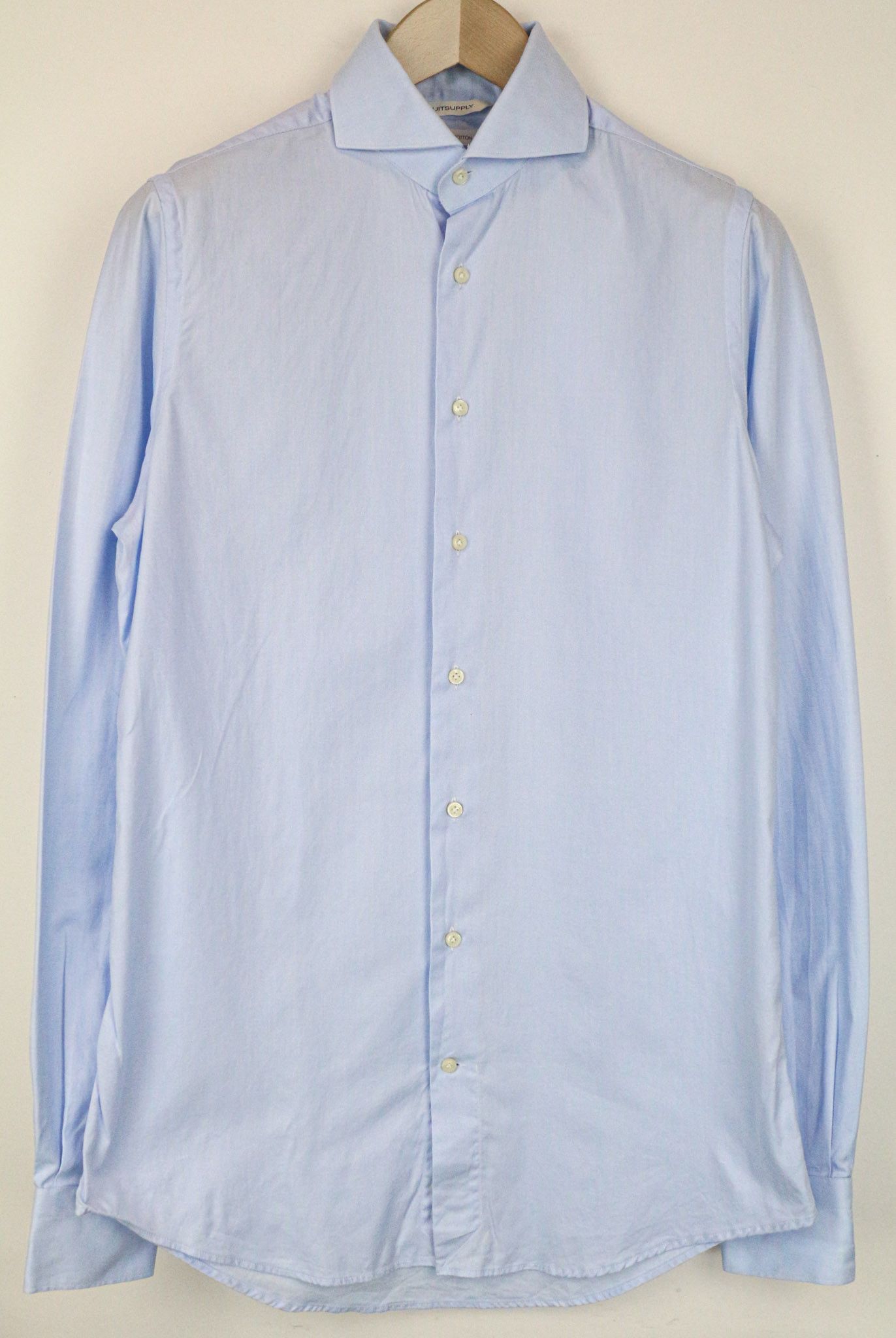 Suitsupply 39L/15 1/2L Extra Slim Blue Cotton Twill Shirt 79452 Size 40R - 1 Thumbnail